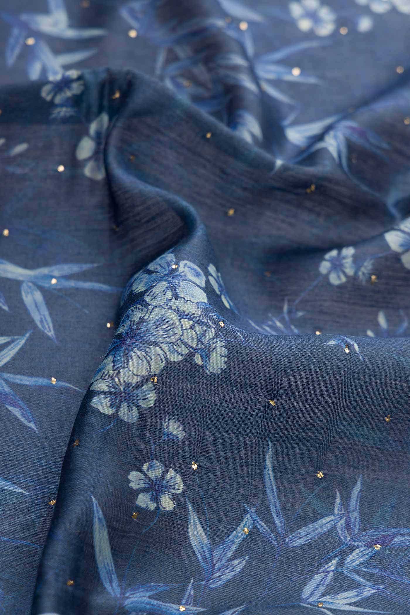 Blue Tussar Silk Saree