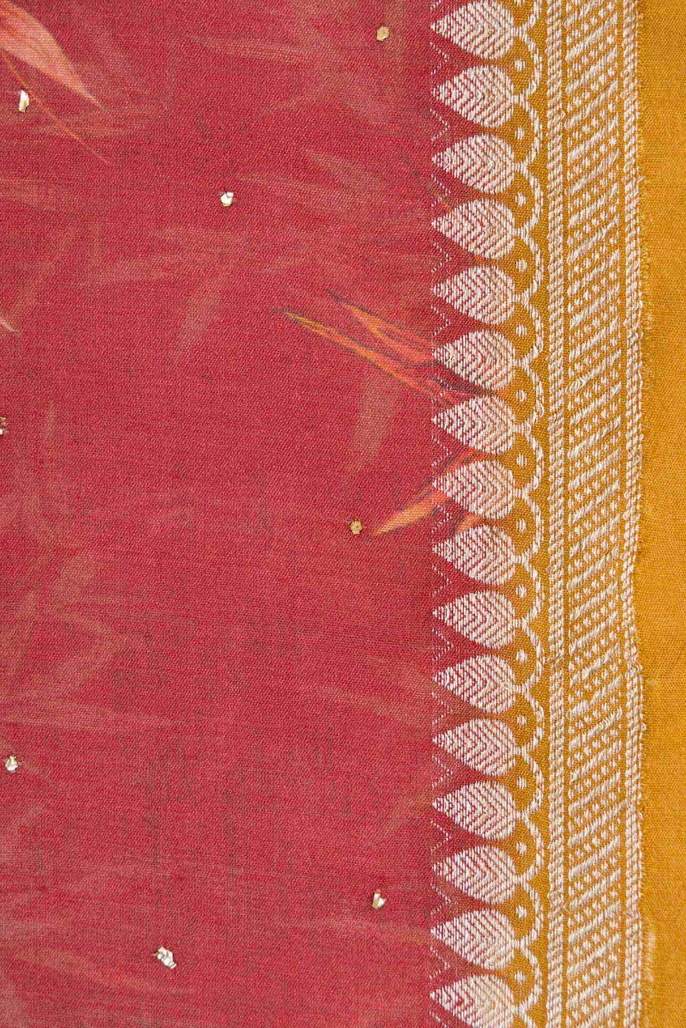 Maroon Tussar Silk Saree