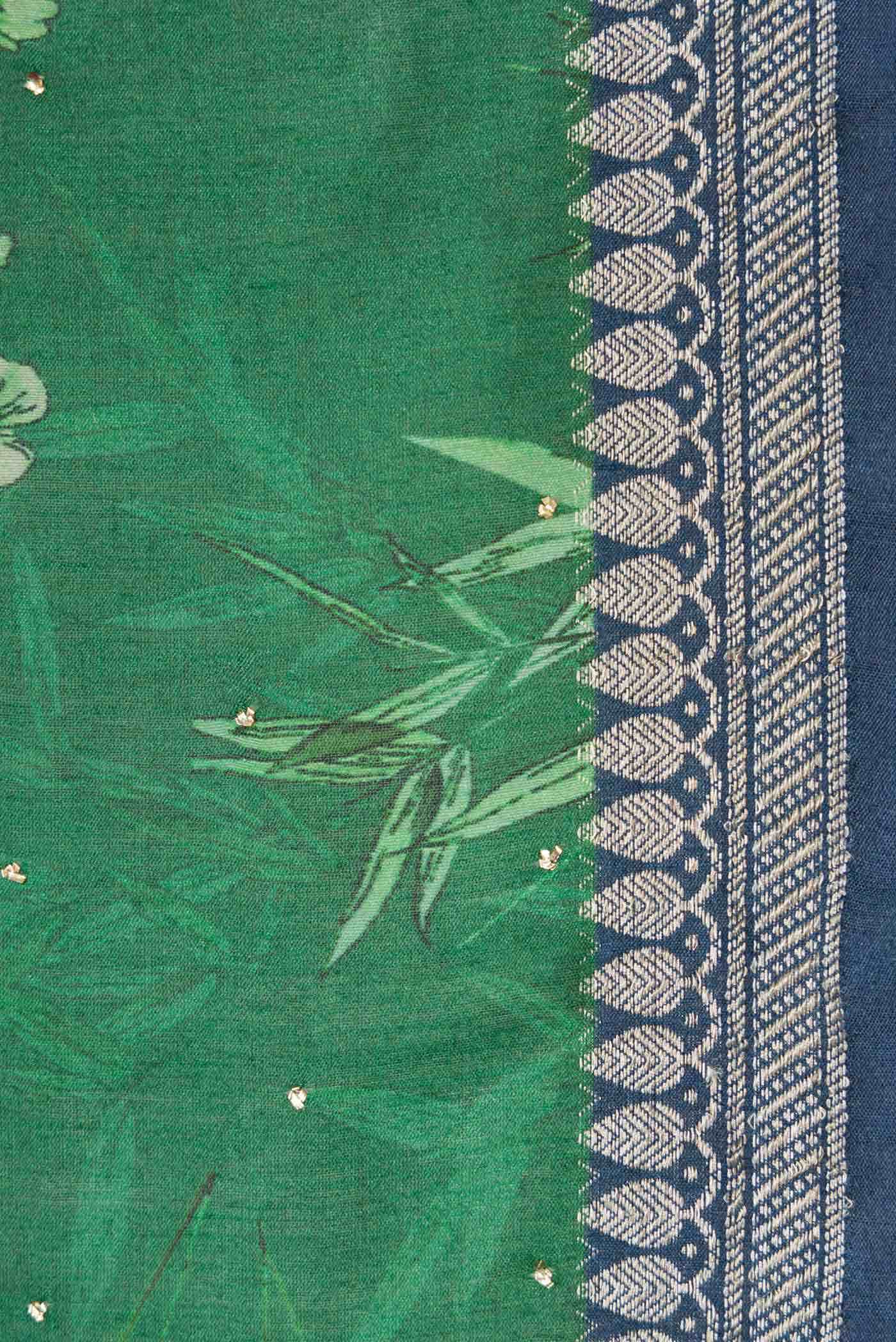 Green Tussar Silk Saree