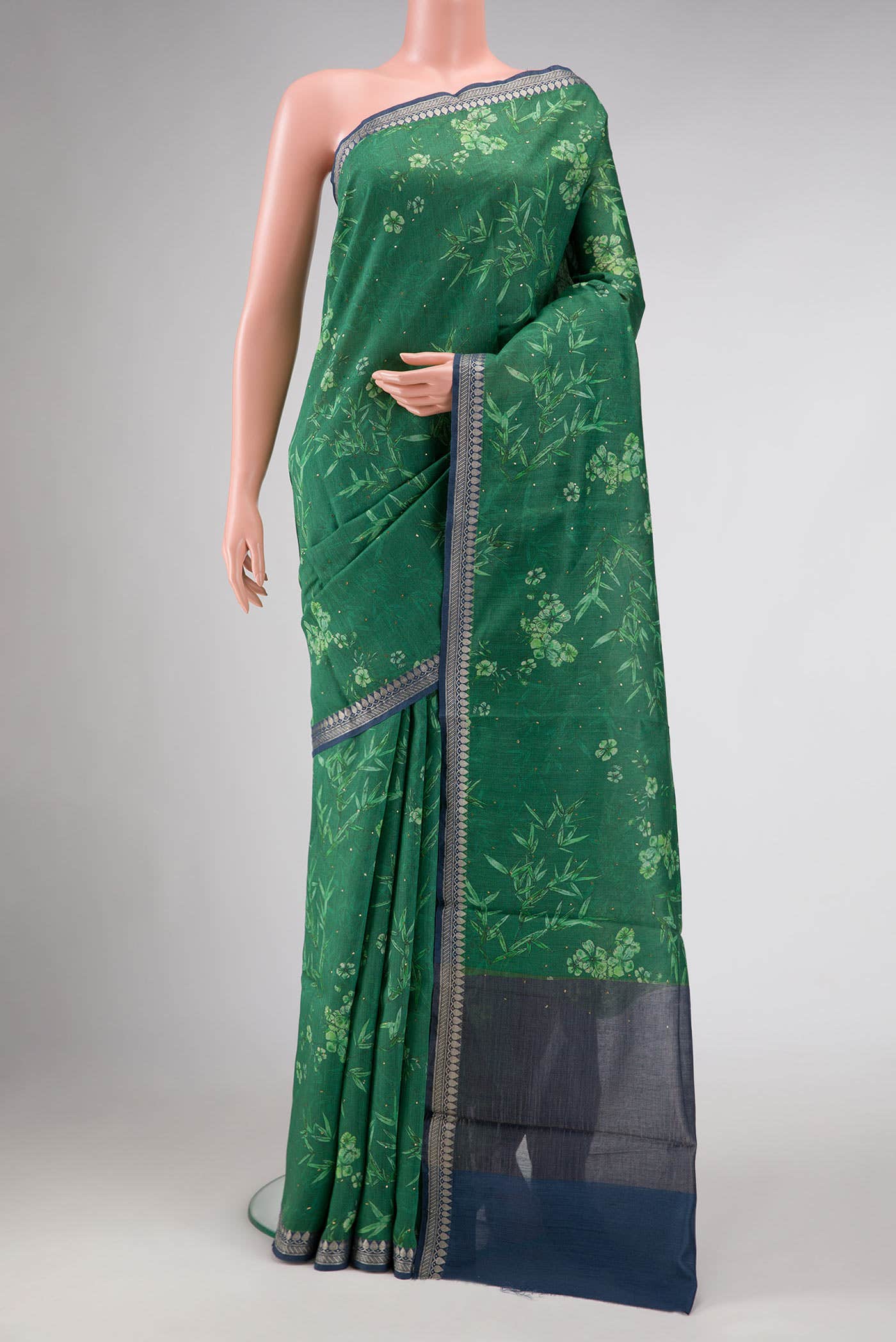 Green Tussar Silk Saree