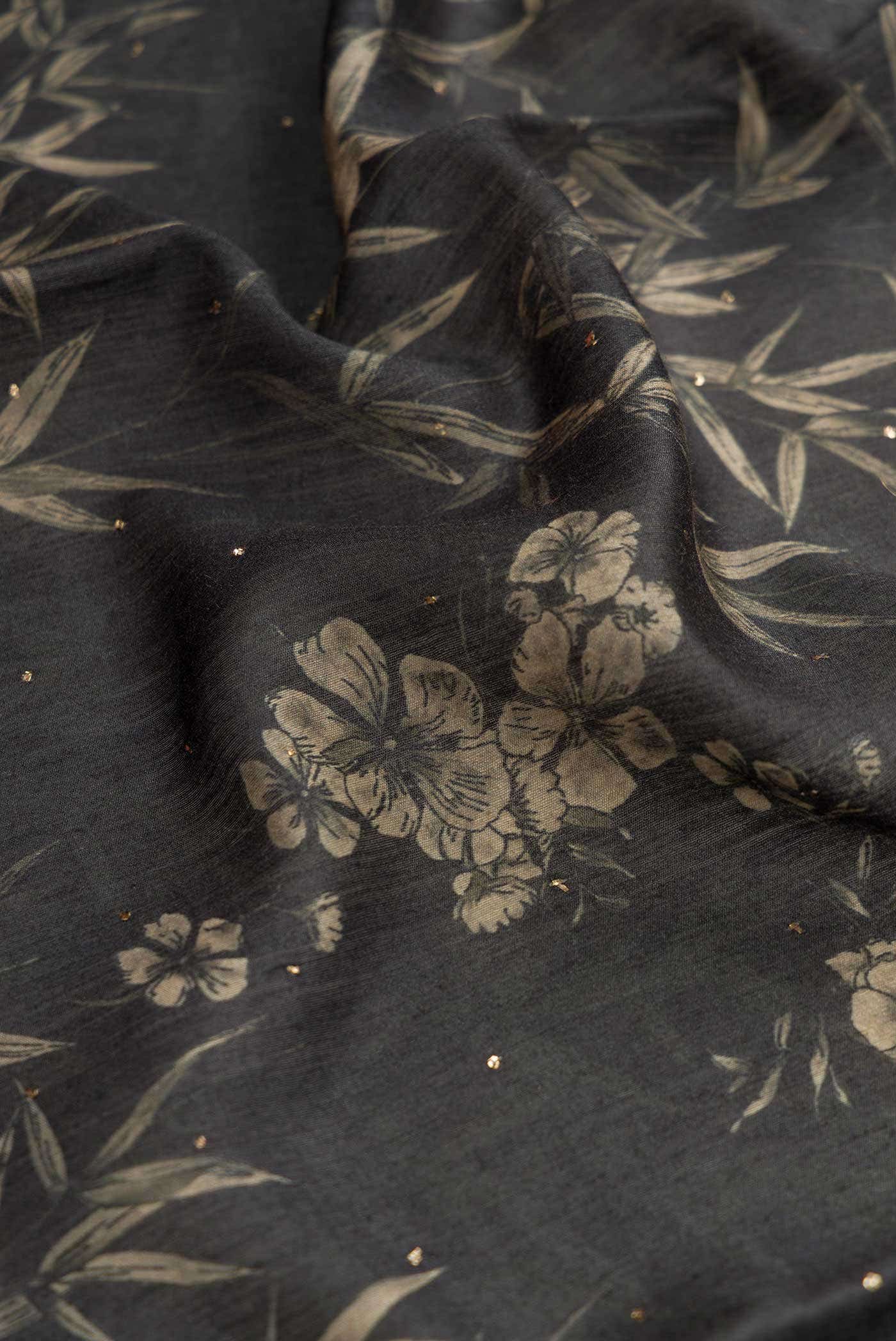 Black Dual Tone Tussar Silk Saree