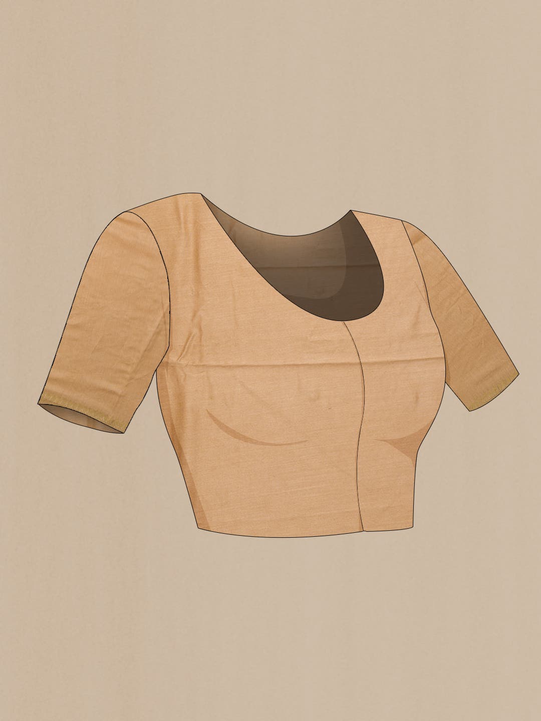 Beige Tussar Silk Saree