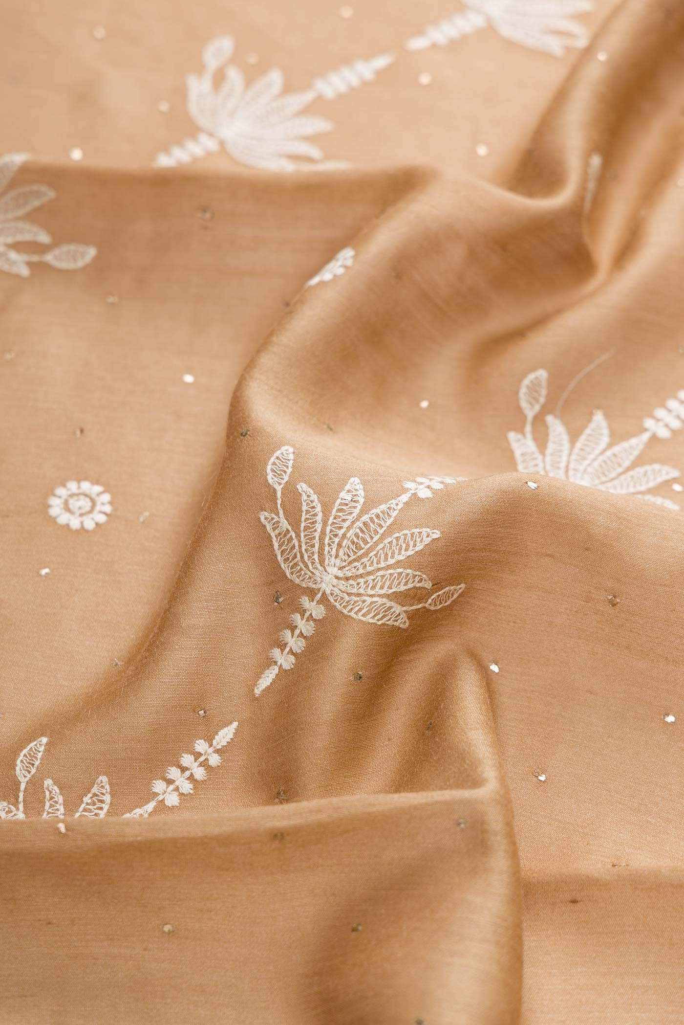 Beige Tussar Silk Saree