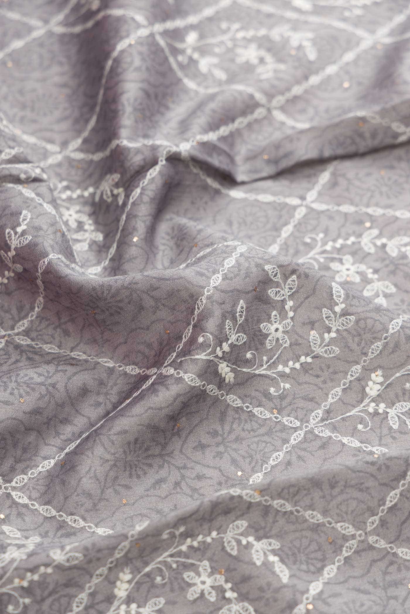 Grey Dual Tone Tussar Silk Saree