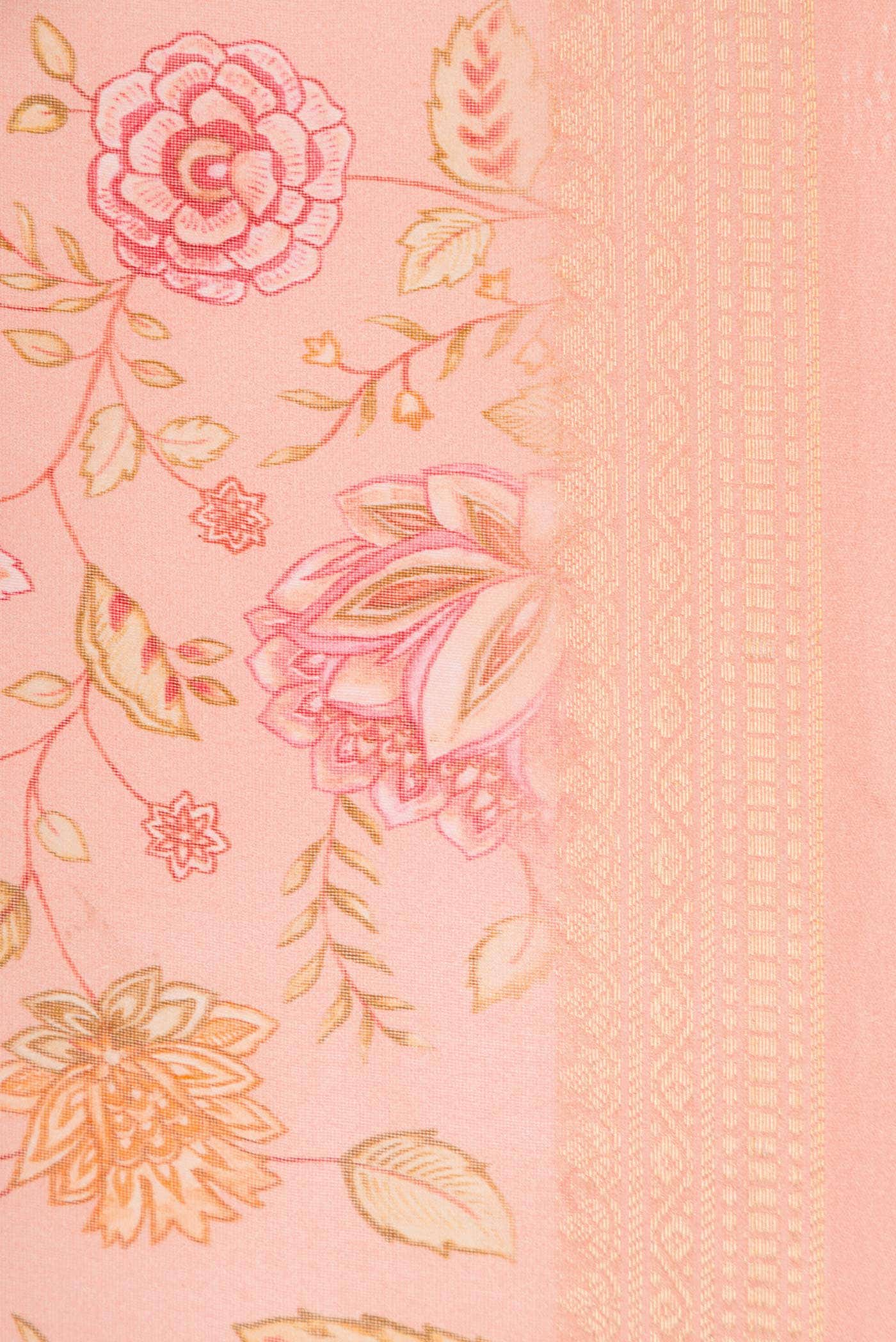 Peach Dual Tone Chanderi Silk Saree