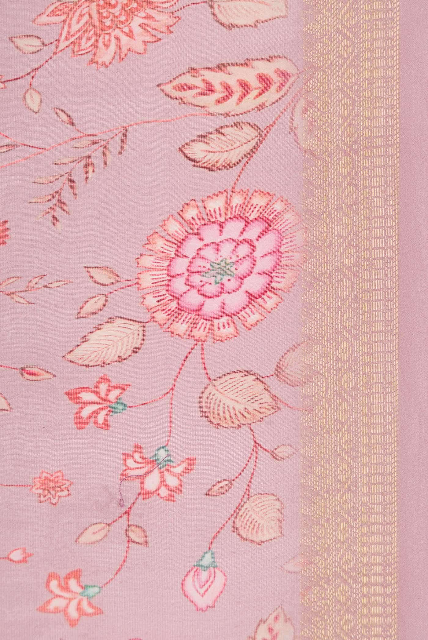 Pink Chanderi Silk Saree