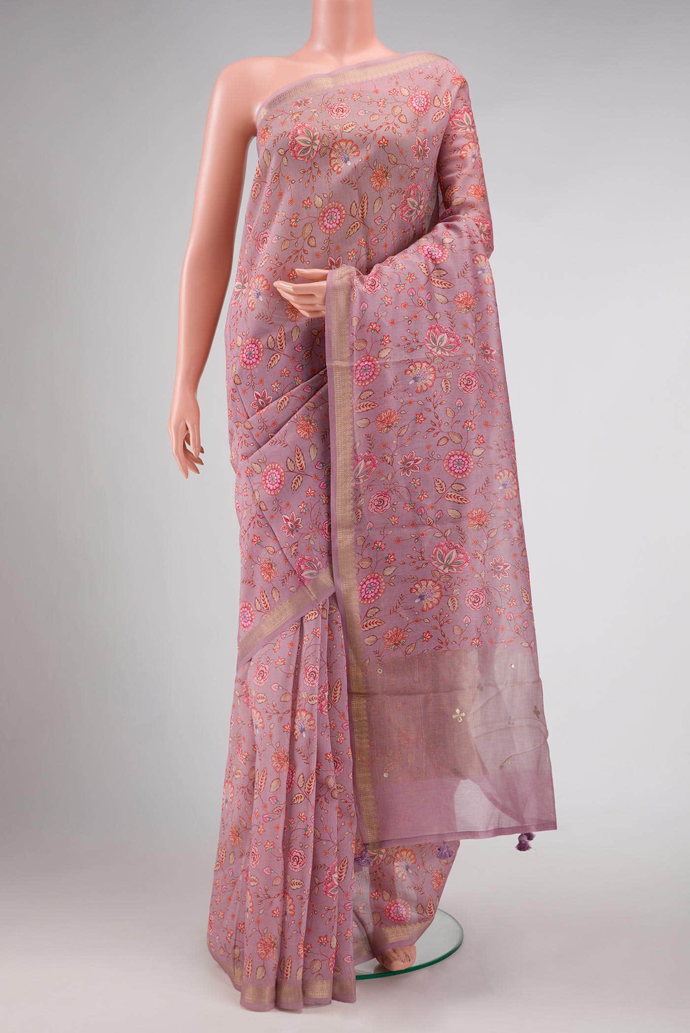 Pink Chanderi Silk Saree