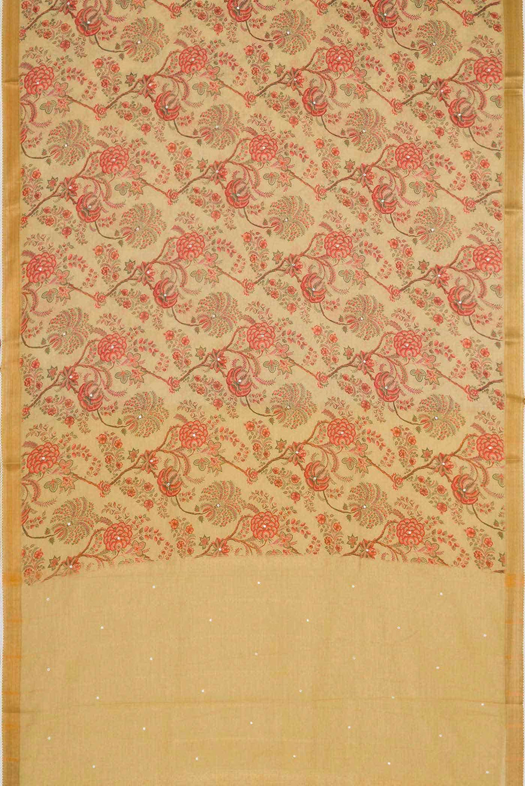 Sandal Dual Tone Chanderi Silk Saree