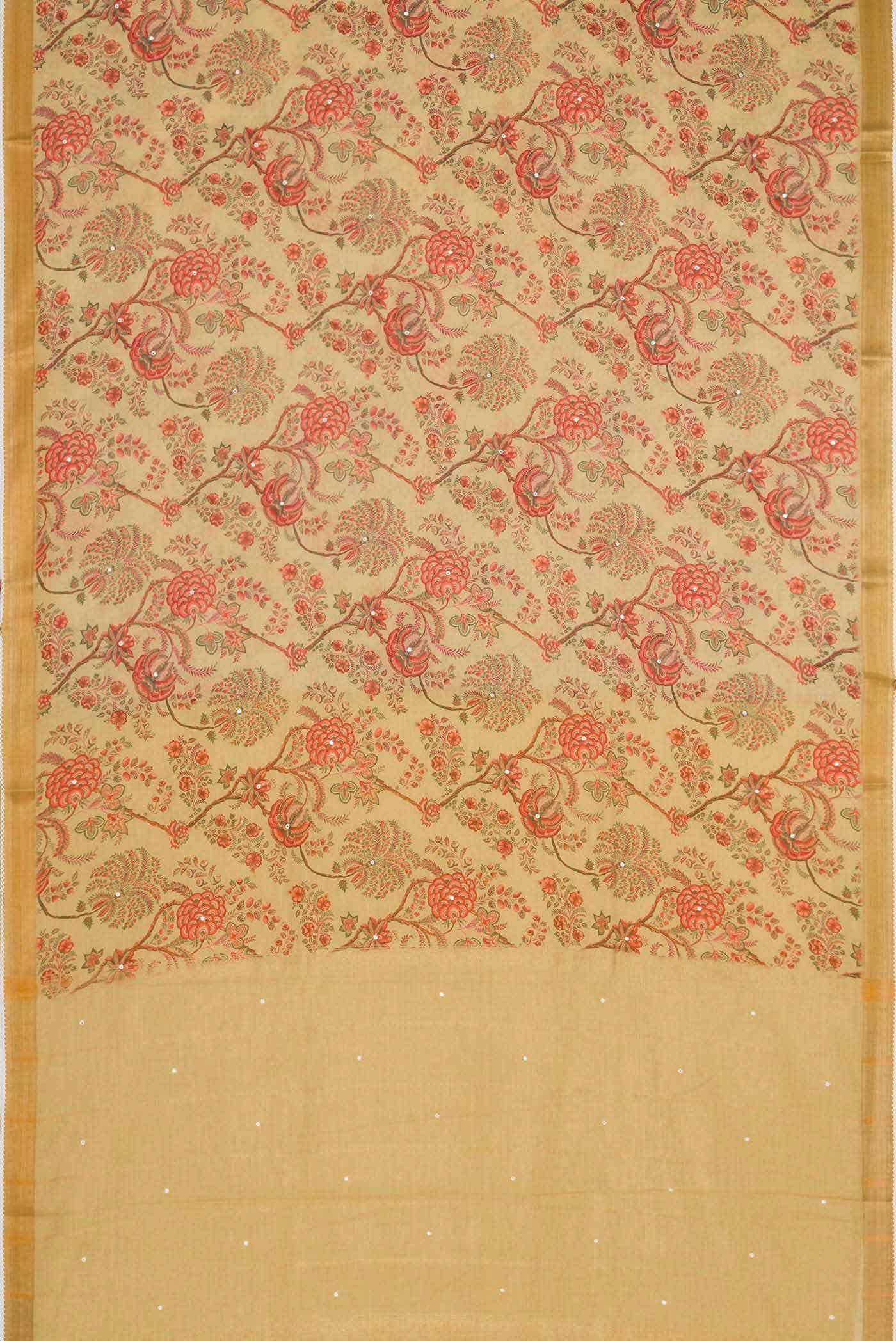 Sandal Dual Tone Chanderi Silk Saree