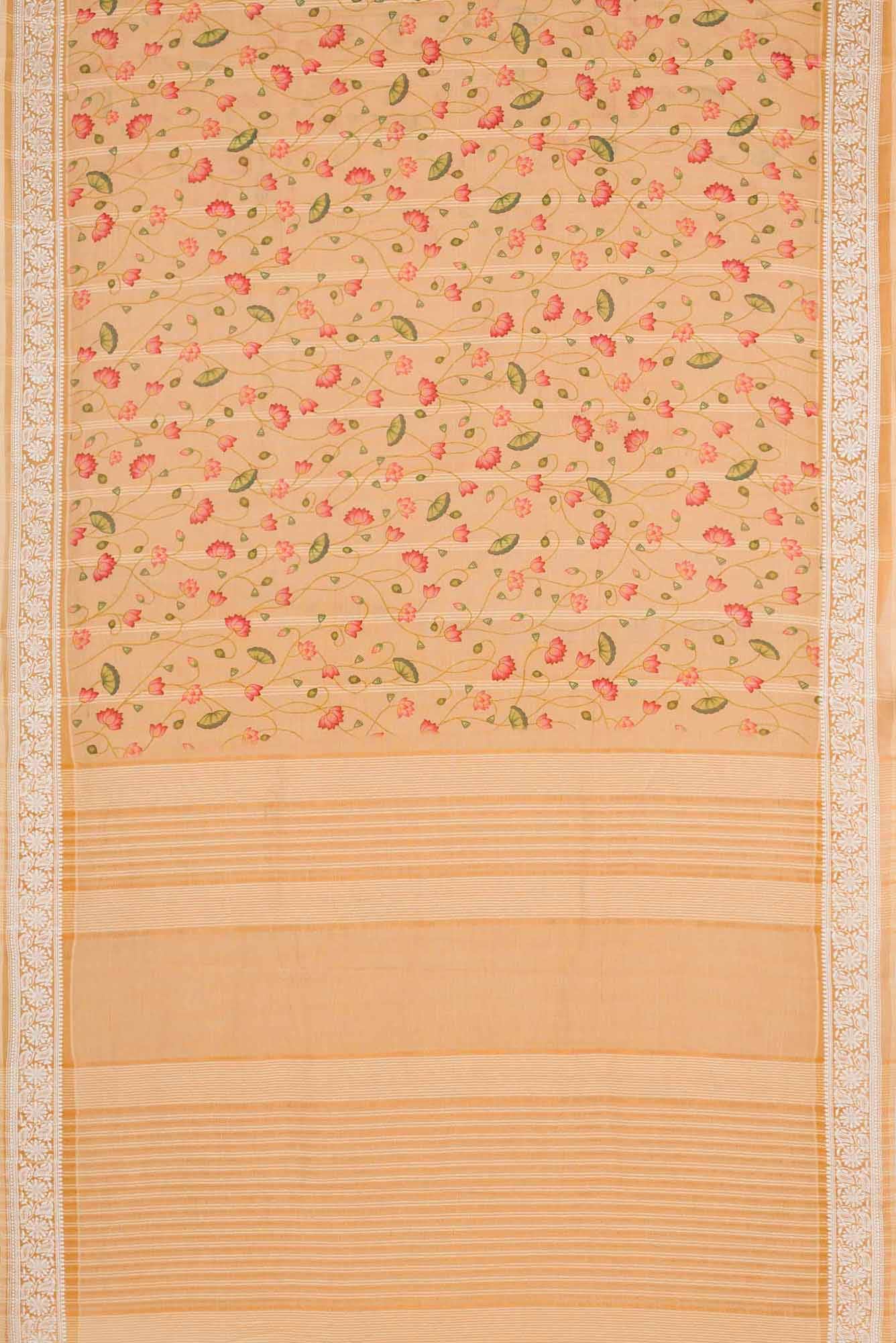 Sandal Dual Tone Blended Chanderi Silk Cotton Saree