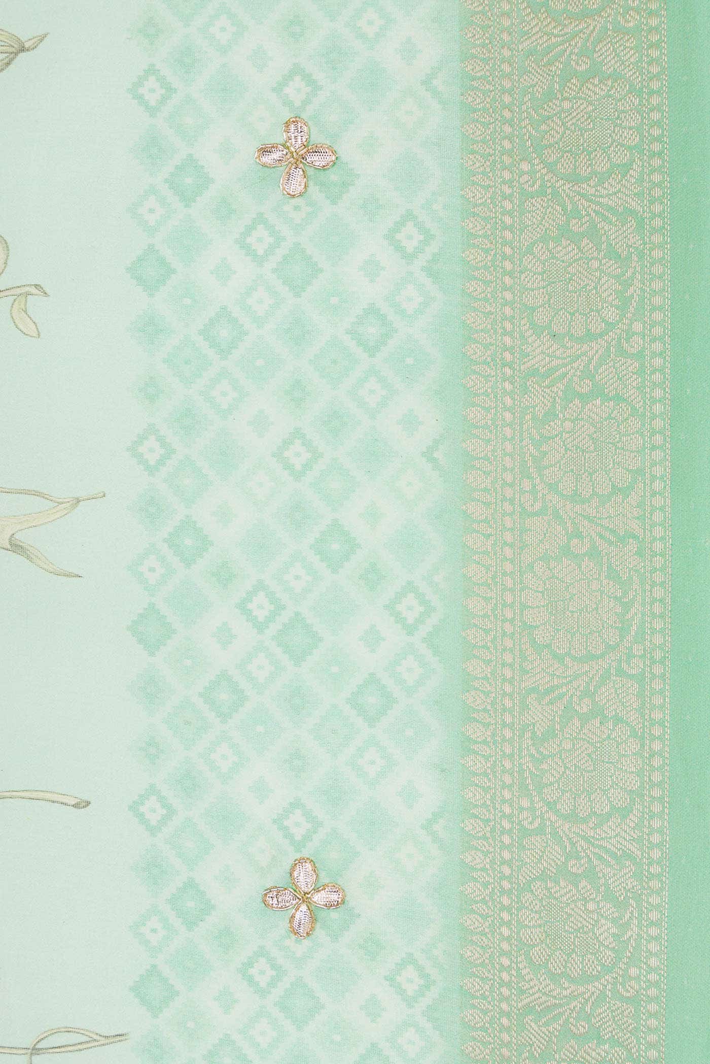 Light Green Tussar Silk Saree