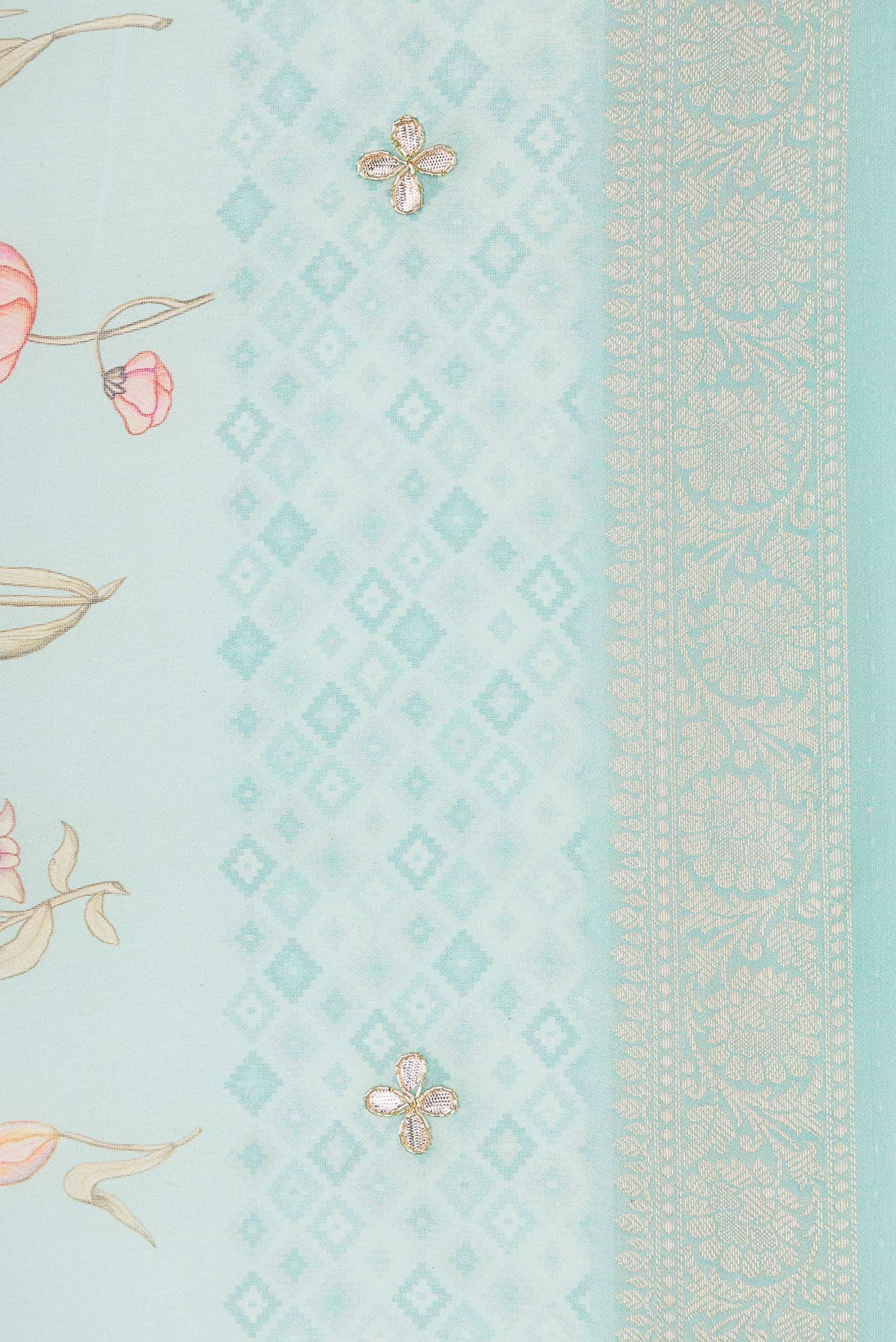 Light Blue Chanderi Silk Saree