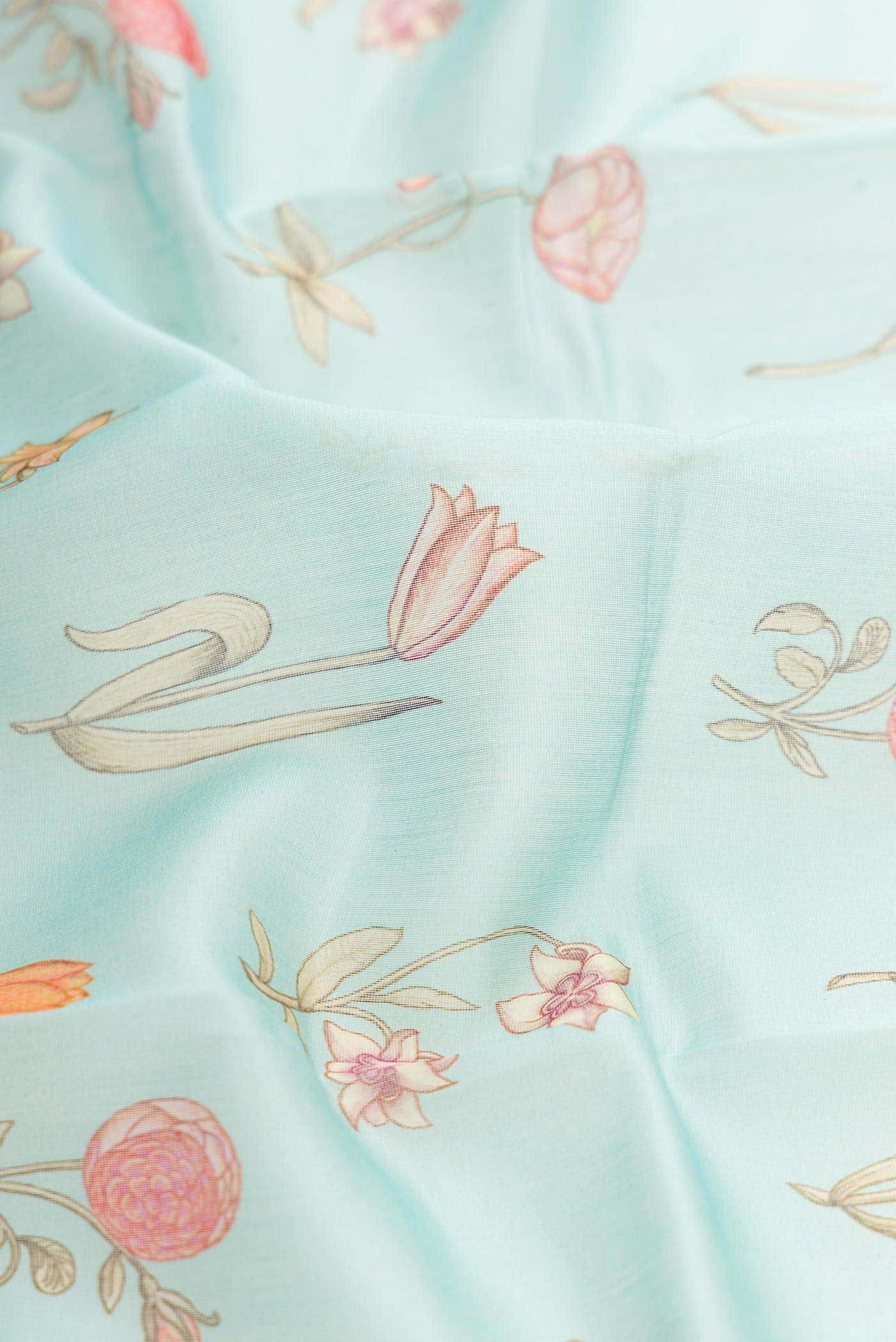 Light Blue Chanderi Silk Saree