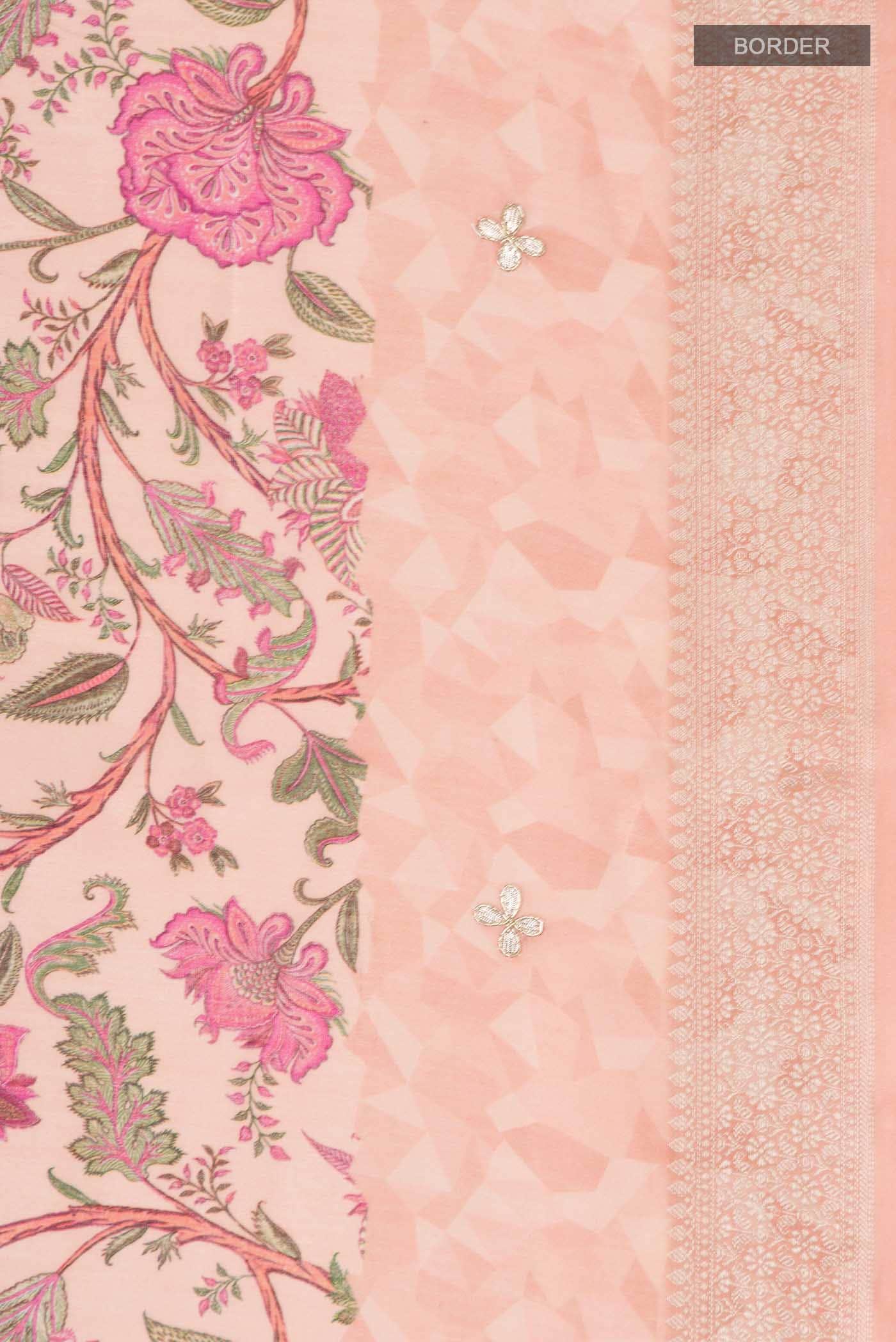 Peach Silk Cotton Saree