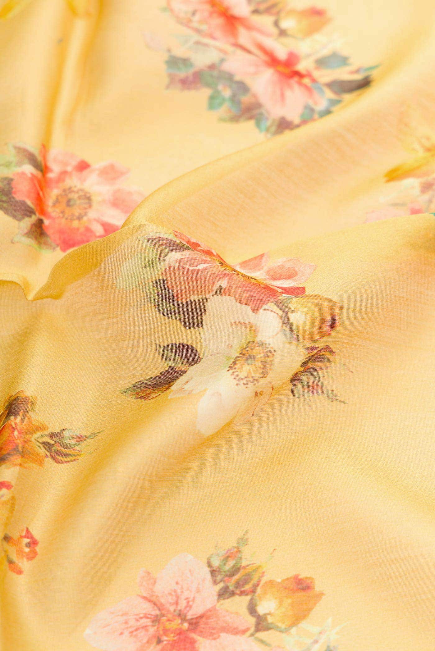 Mustard Chanderi Silk Saree