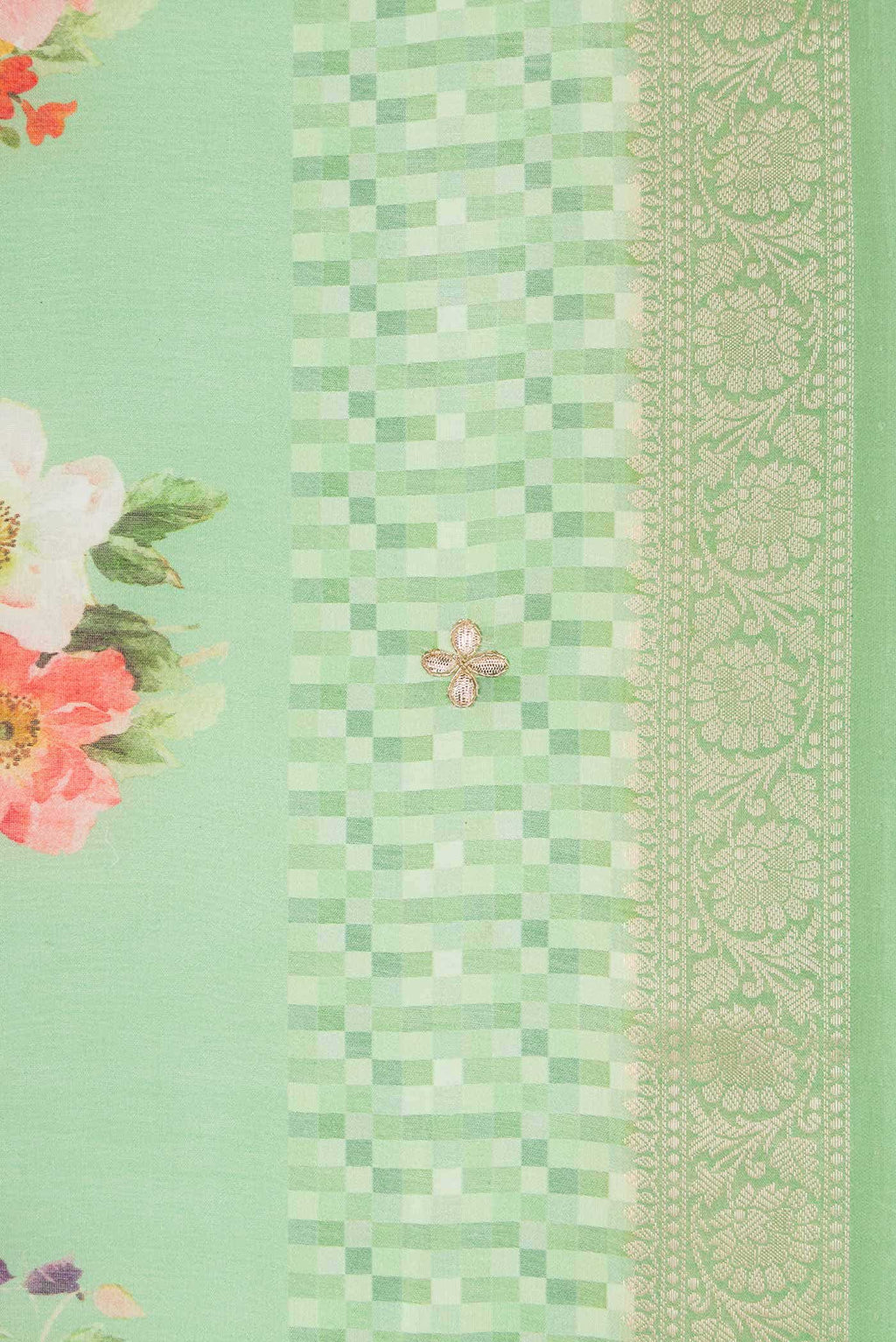 Light Green Chanderi Silk Saree