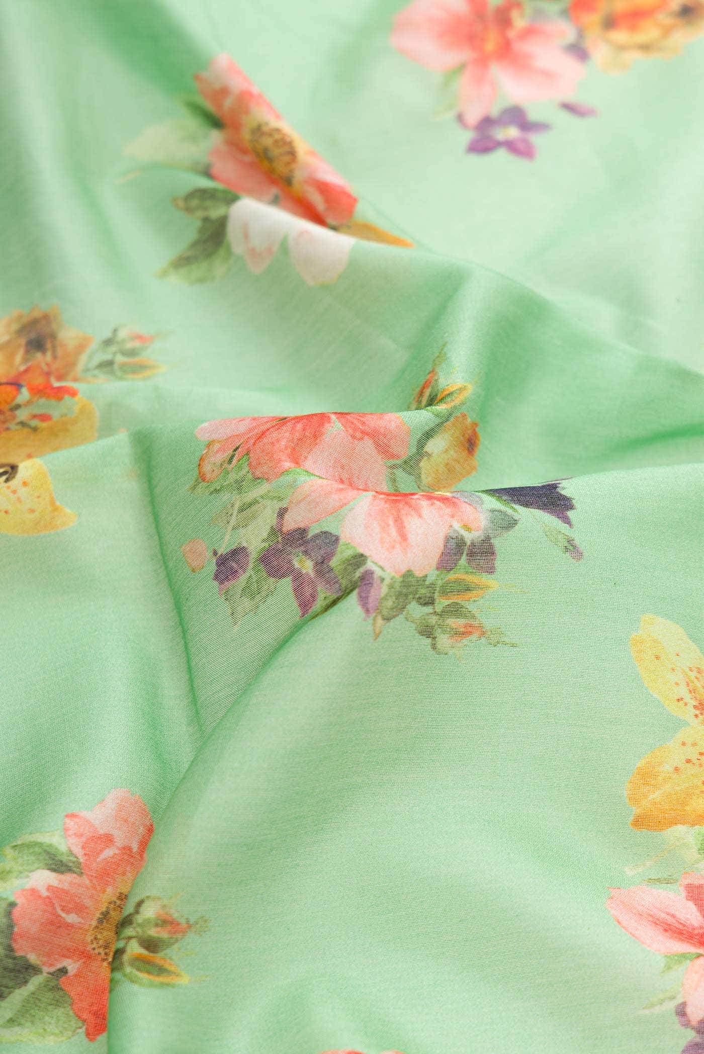 Light Green Chanderi Silk Saree