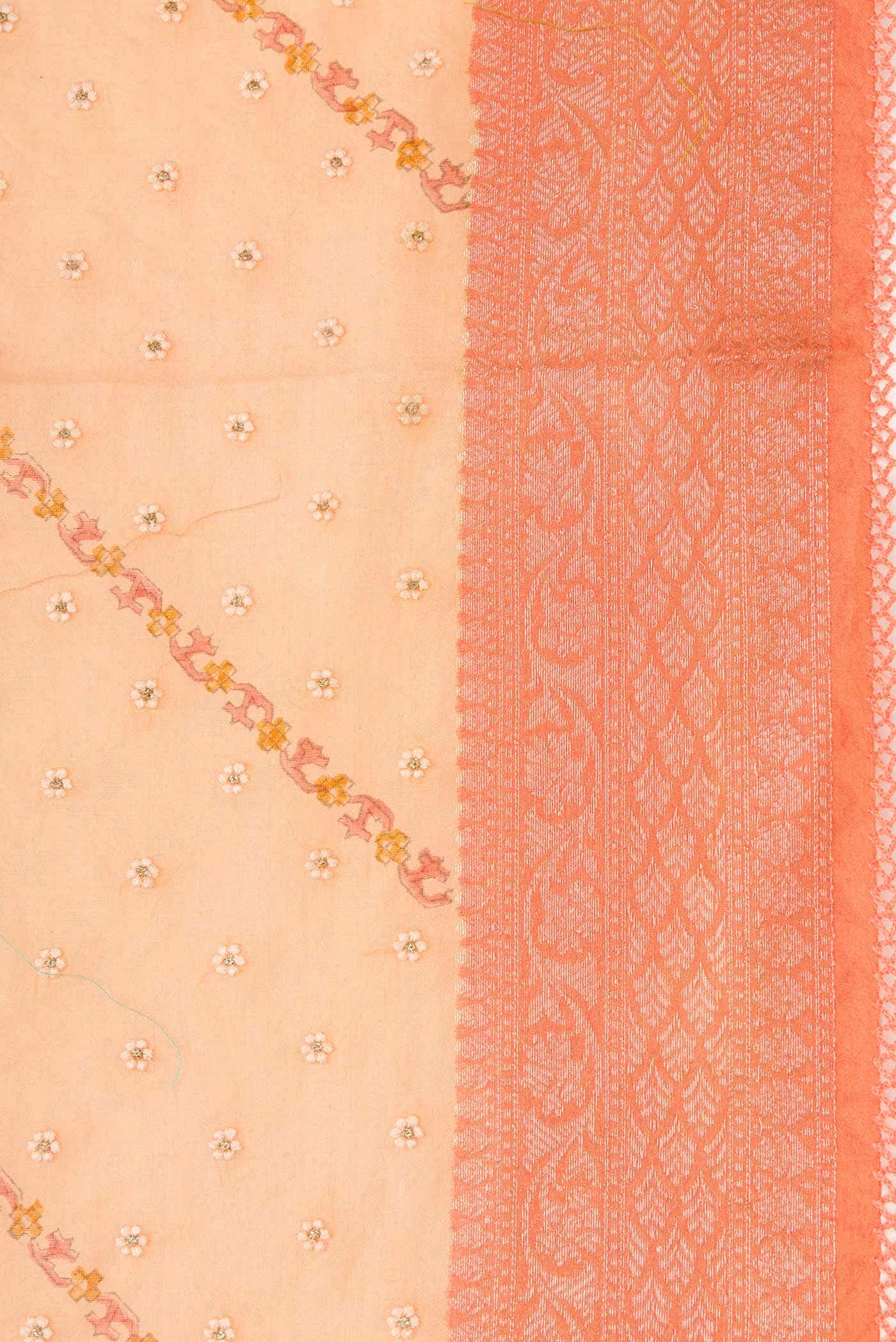 Golden Peach Chanderi Silk Saree