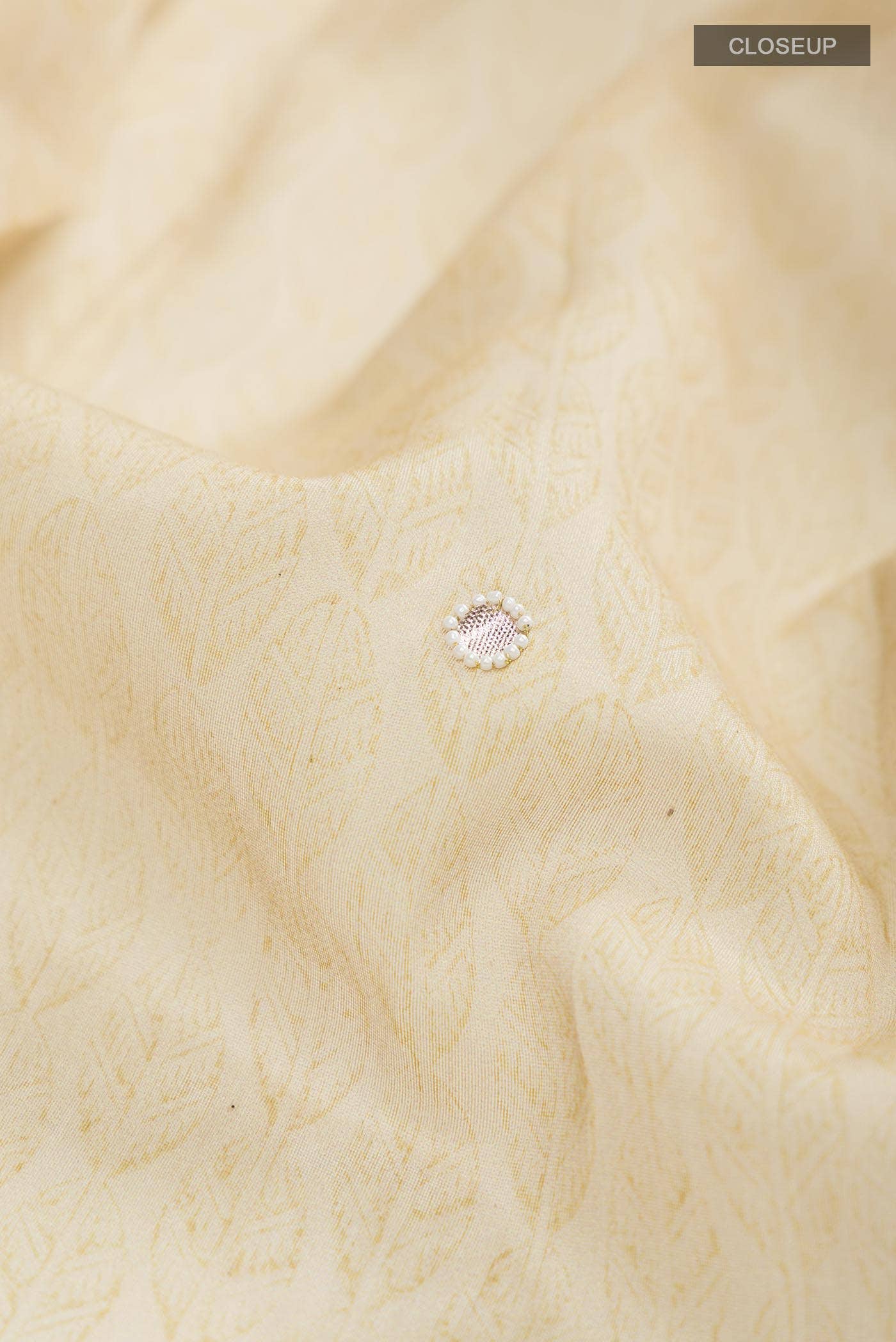 Beige Tussar Silk Saree