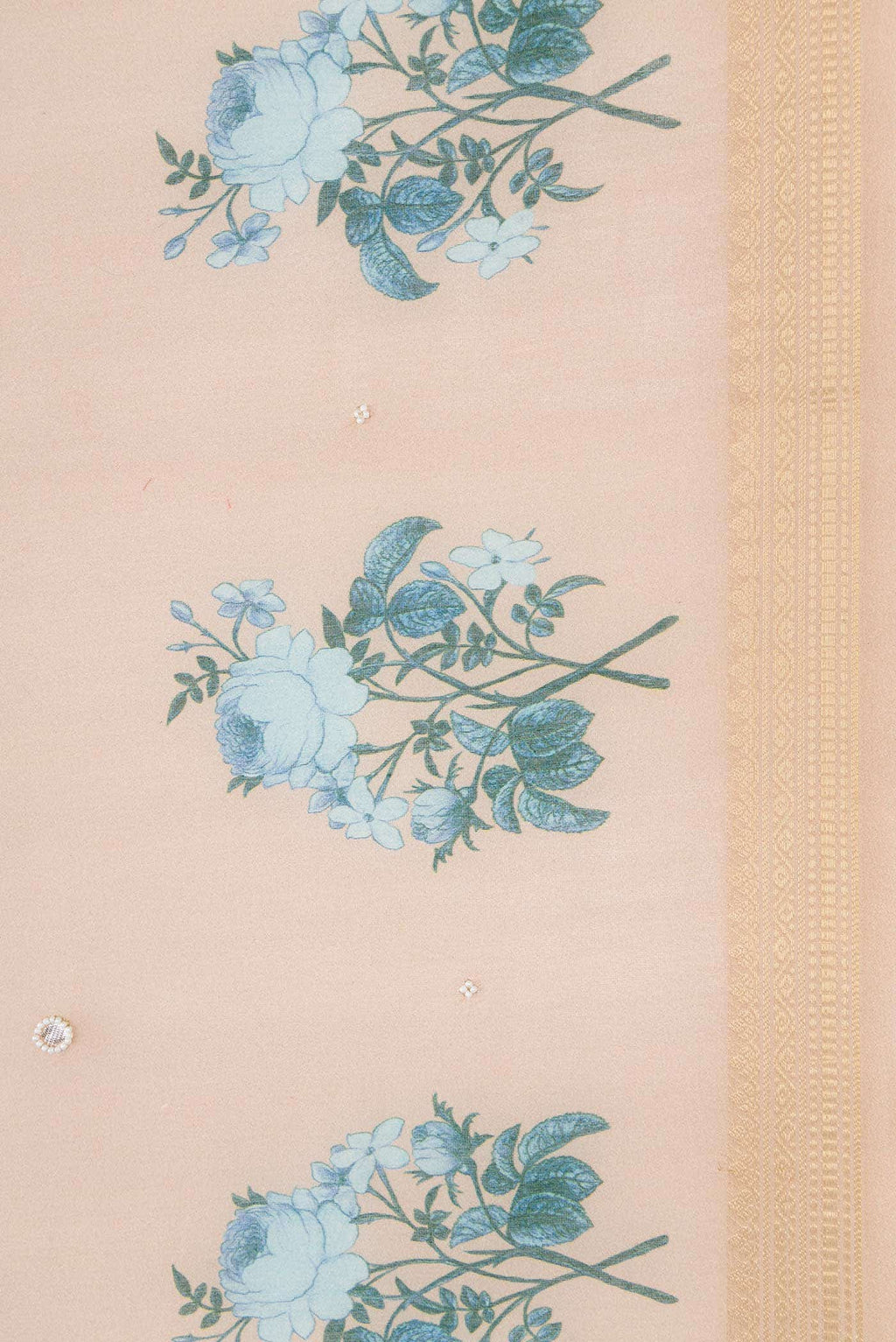 Beige Chanderi Silk Saree