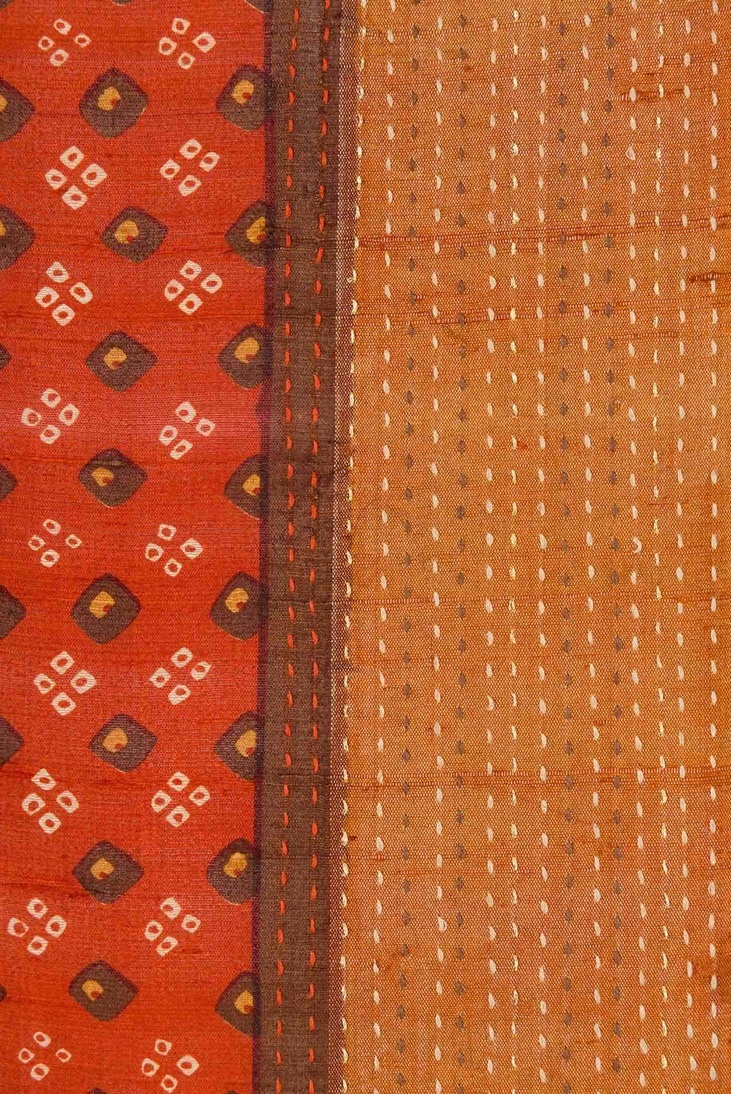 Brick Orange Tussar Silk Saree
