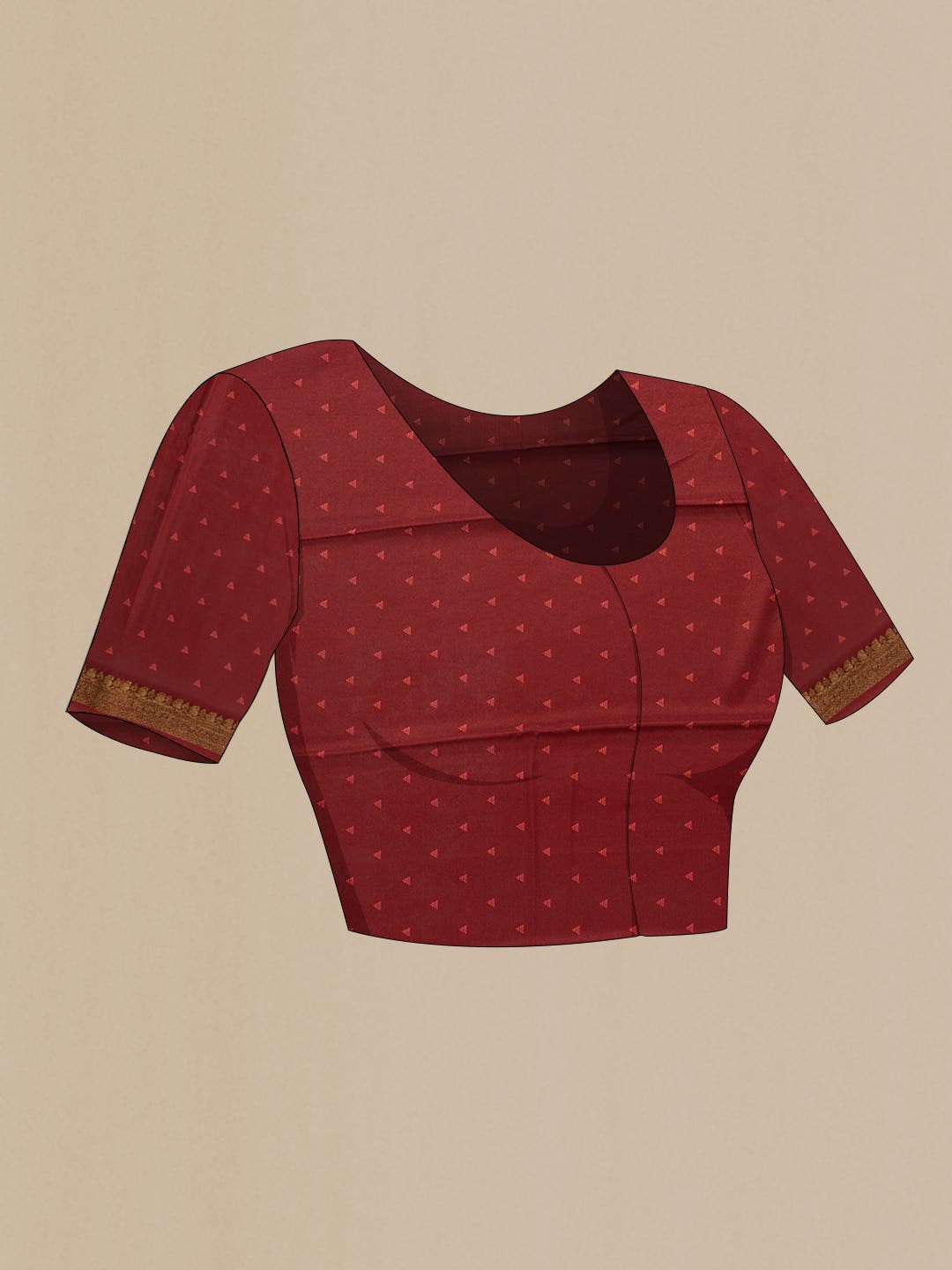 Maroon Dual Tone Mysore Crepe Saree