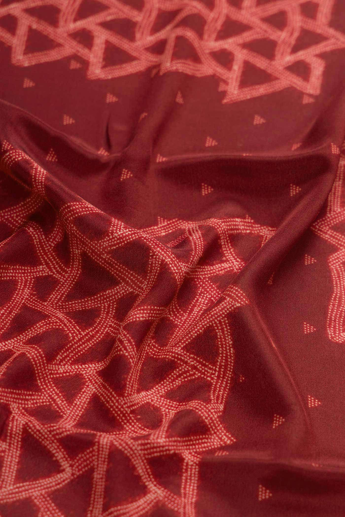 Maroon Dual Tone Mysore Crepe Saree