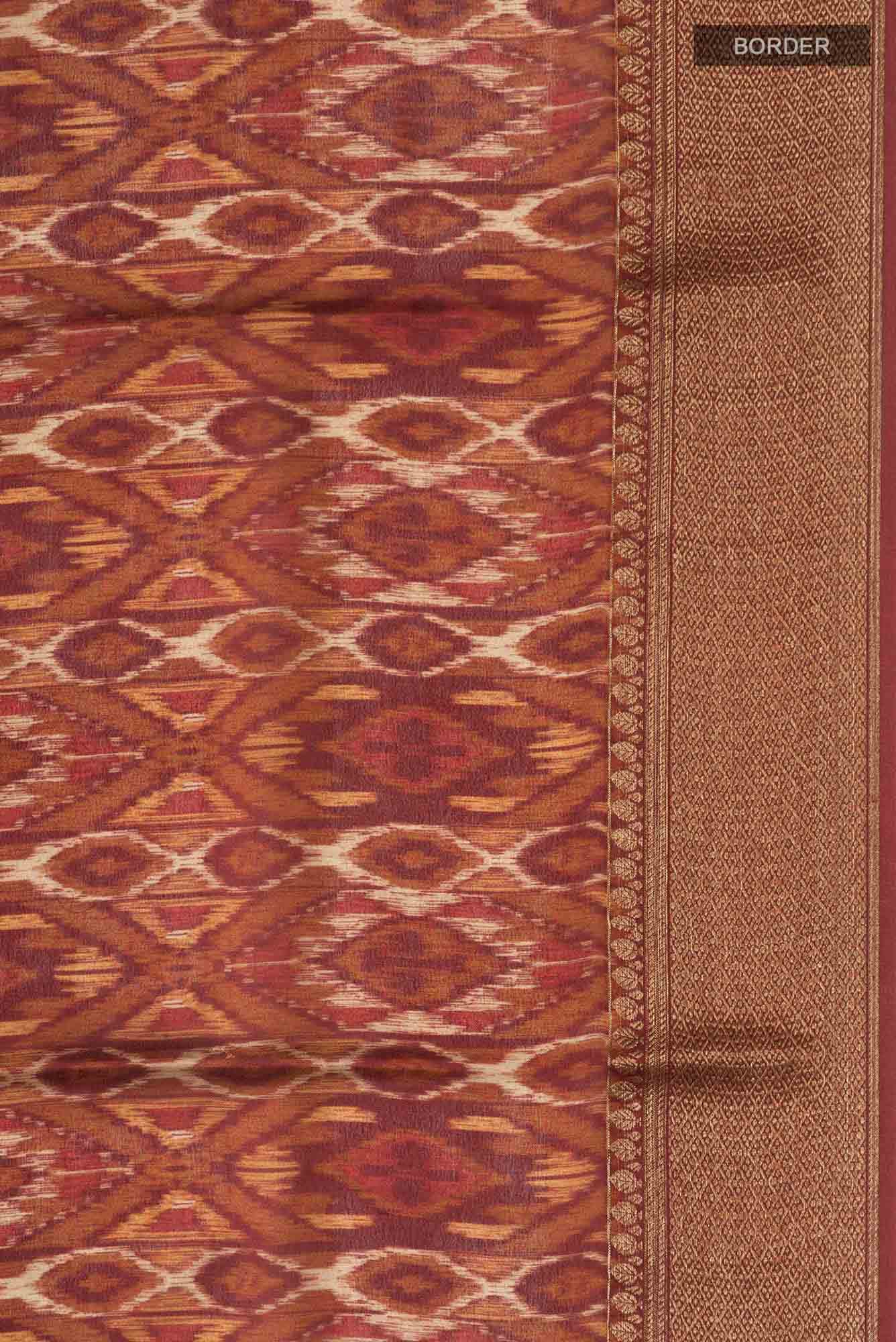Brown Crepe Saree