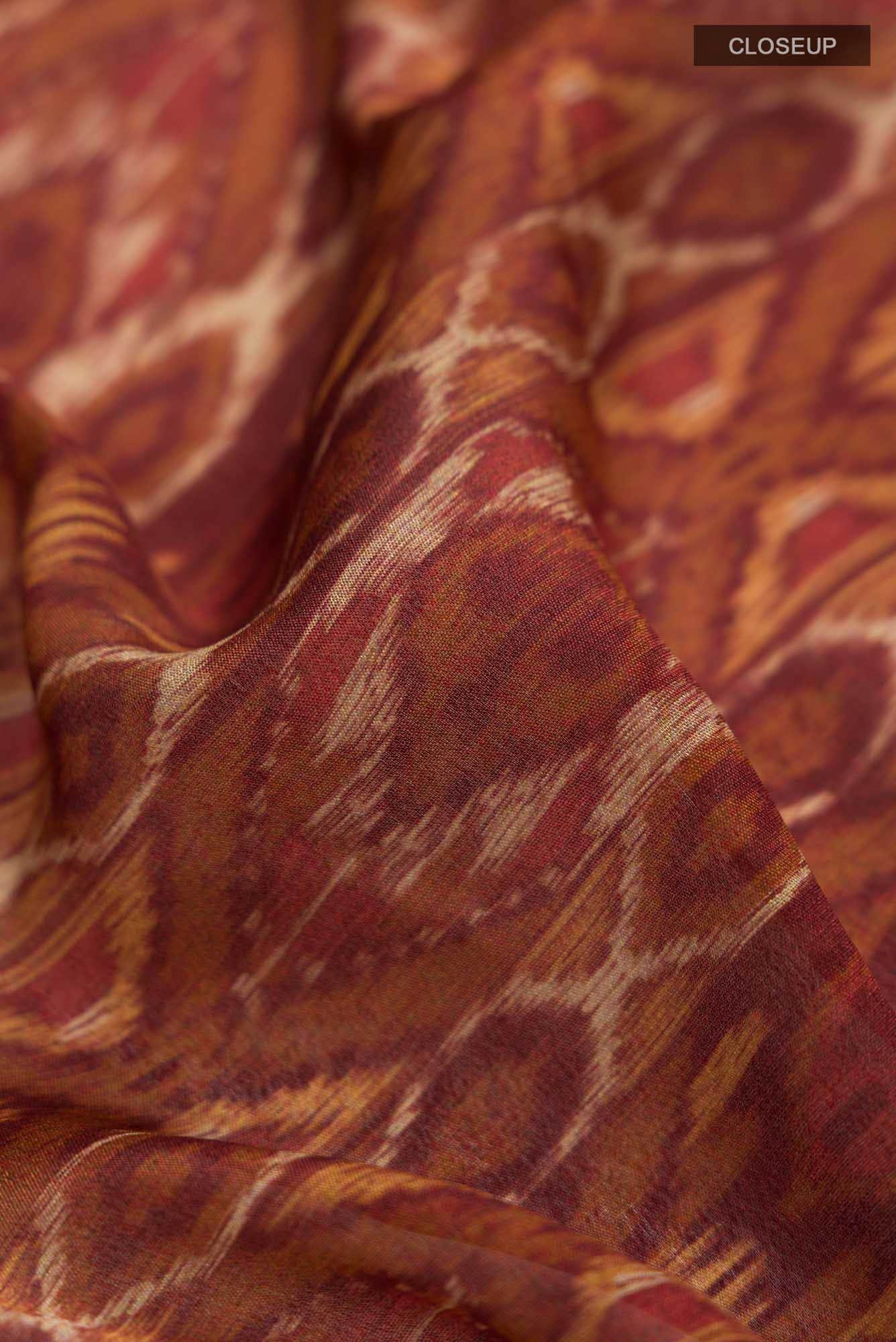 Brown Crepe Saree