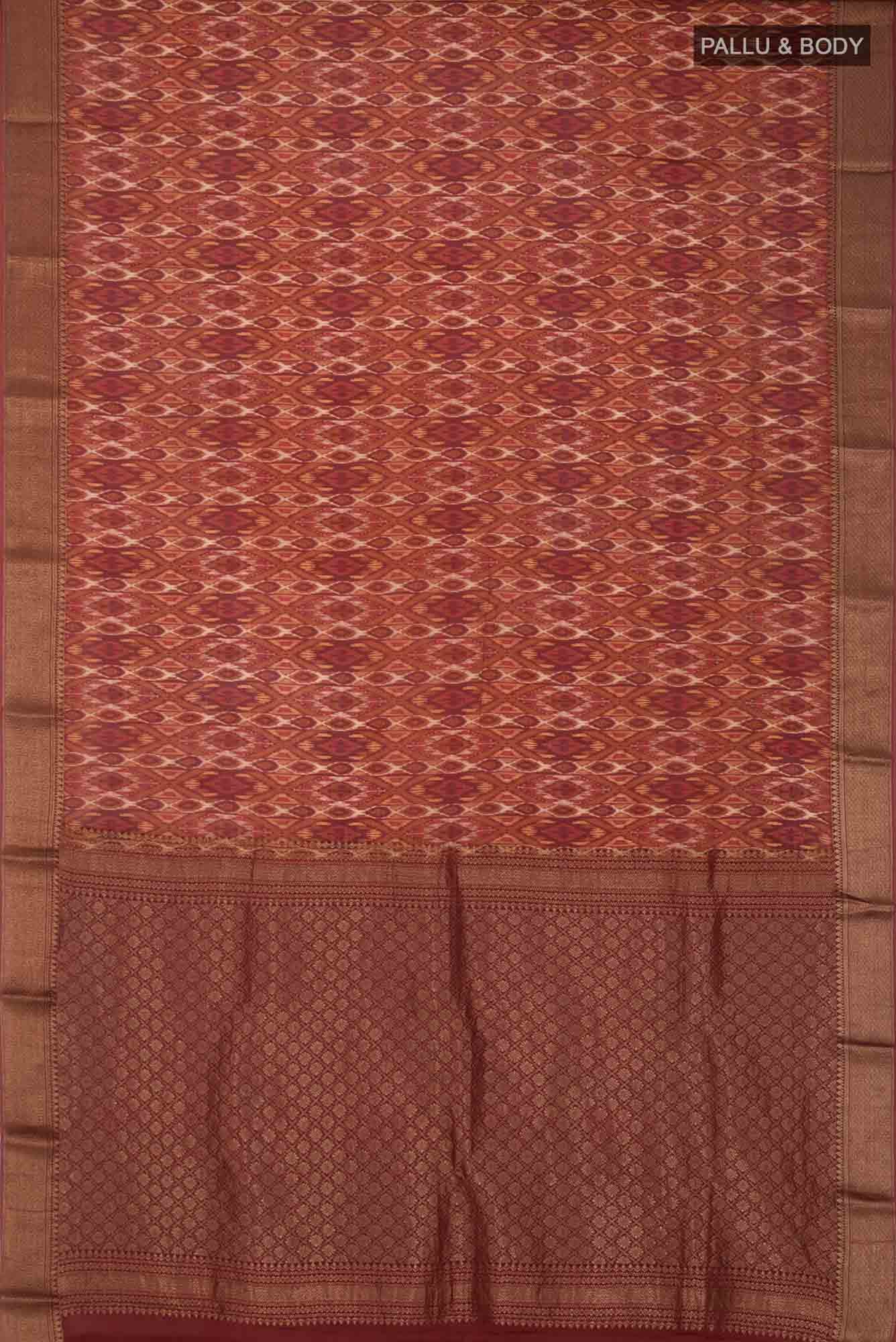Brown Crepe Saree