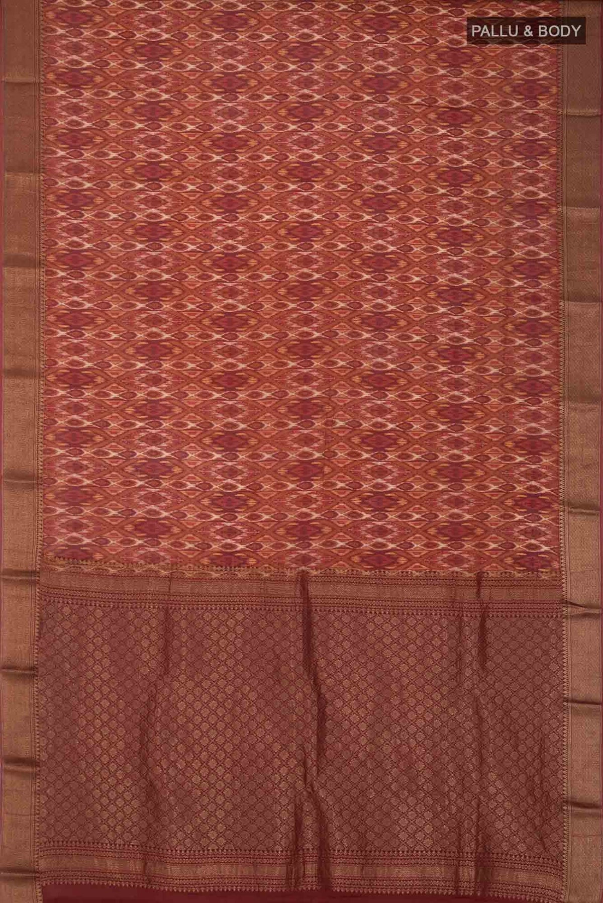 Brown Crepe Saree