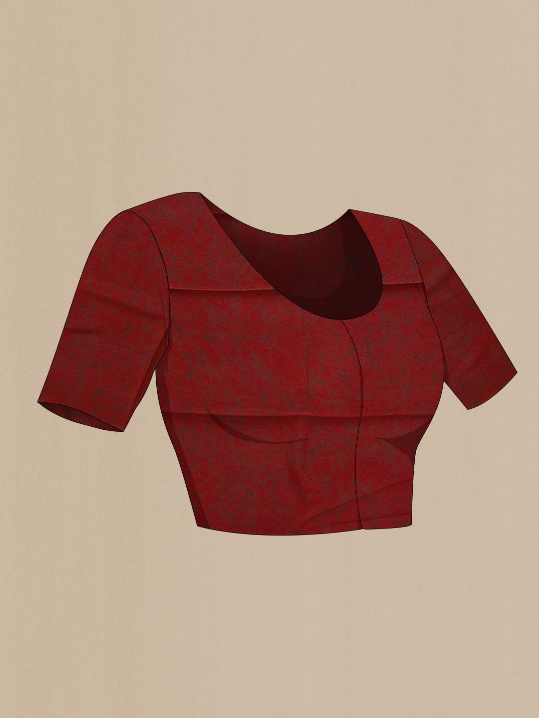 Maroon Mysore Crepe Saree