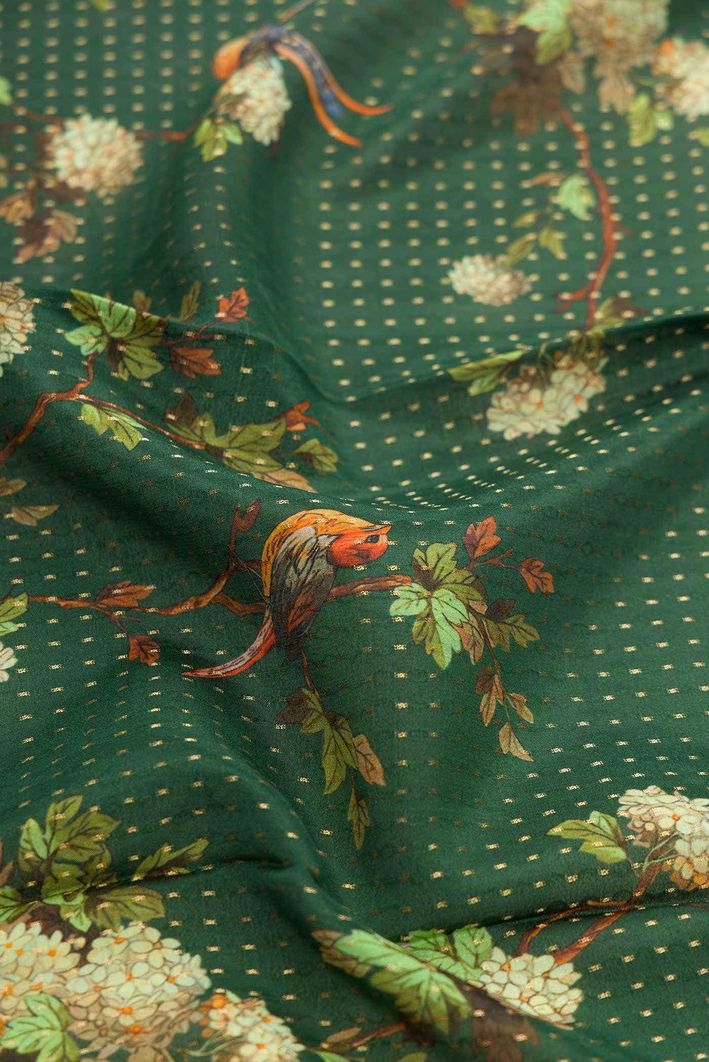 Green Mysore Crepe Saree