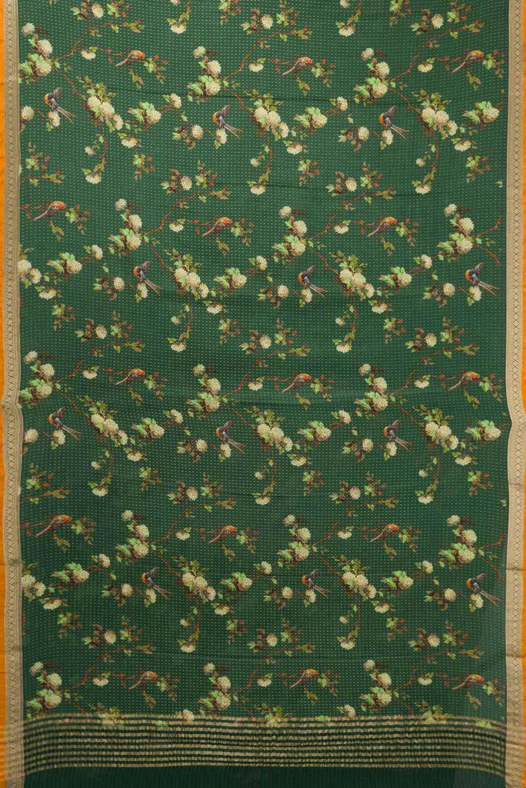 Green Mysore Crepe Saree