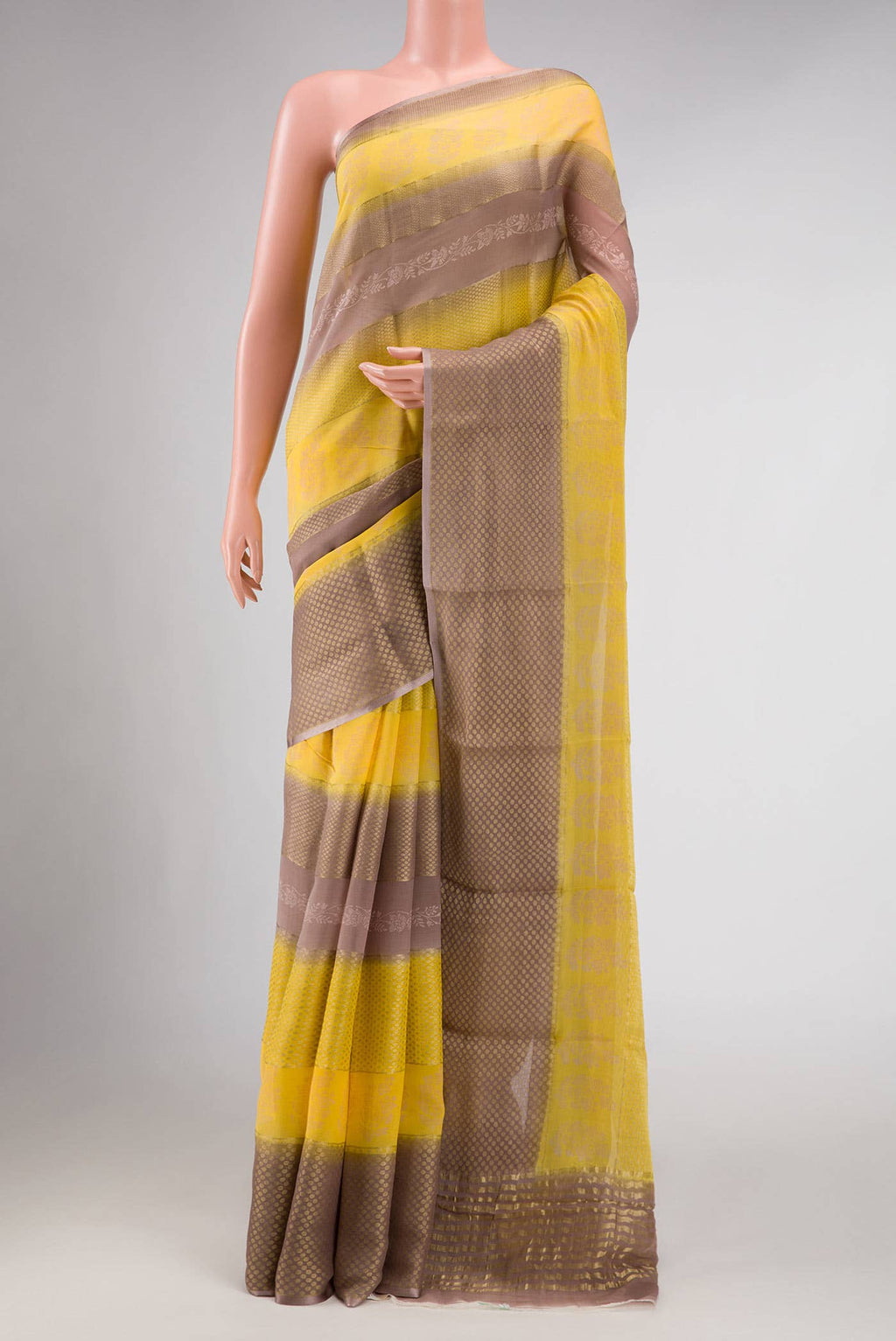 Mustard Mysore Georgette Saree