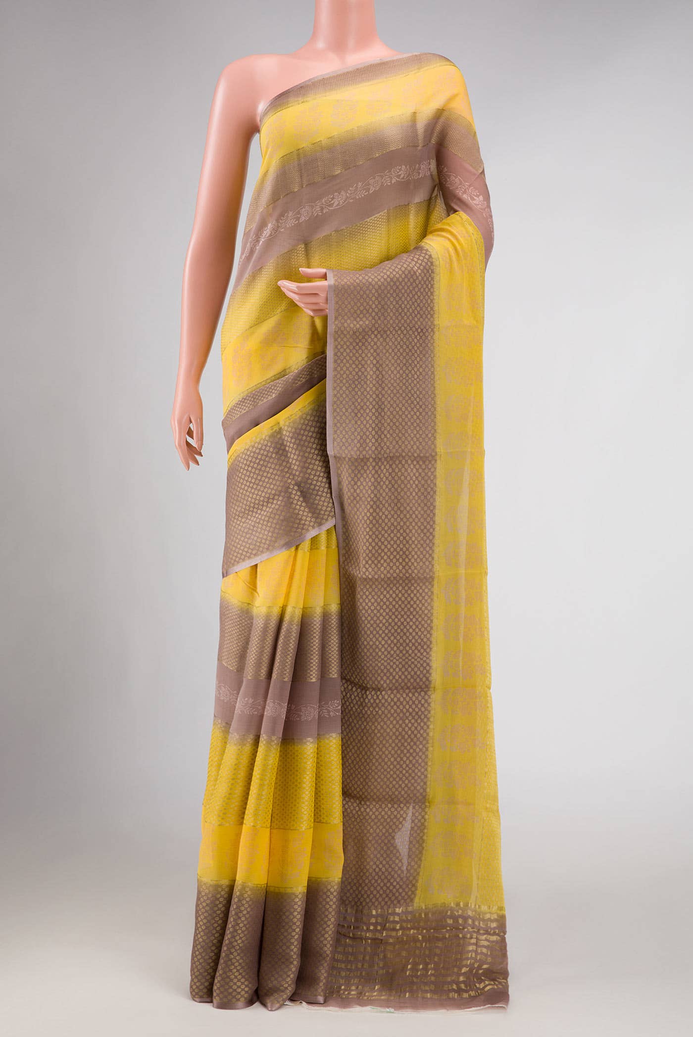 Mustard Mysore Georgette Saree