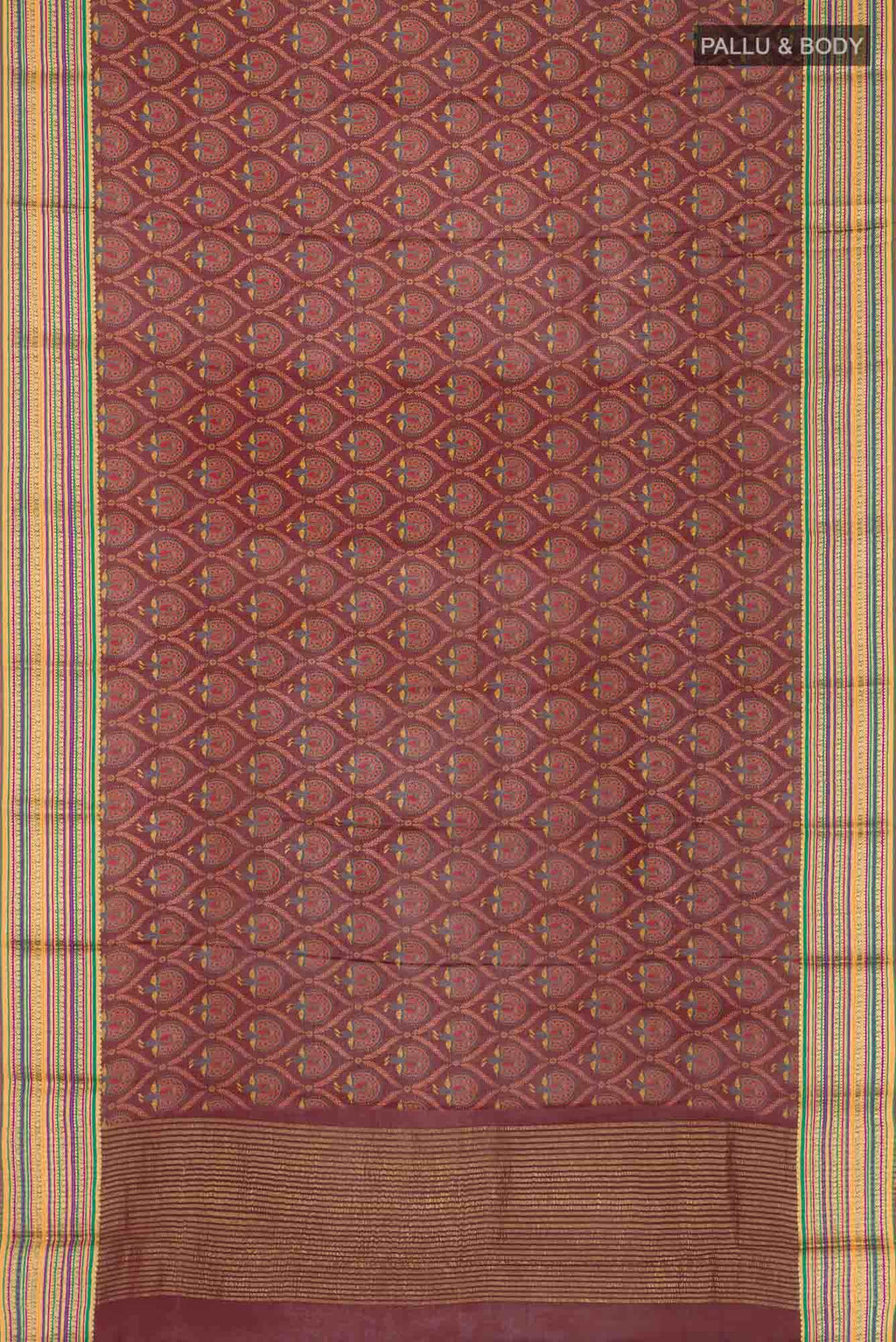 Brown Mysore Crepe Saree