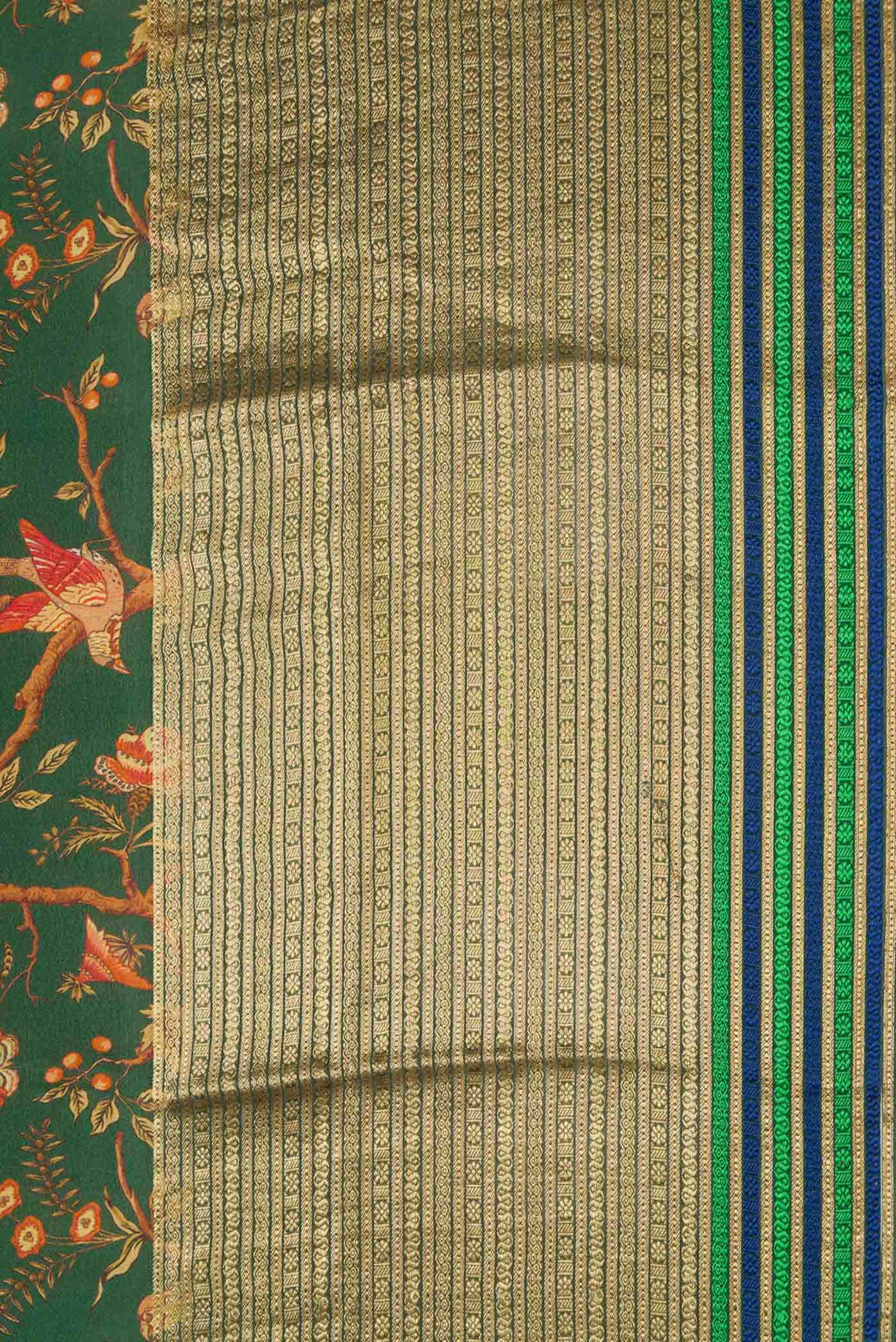 Green Mysore Crepe Saree