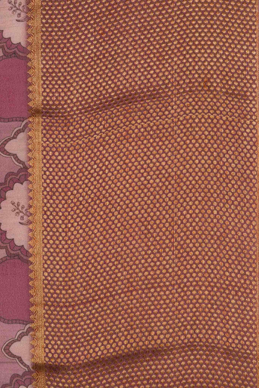Dark Mauve Mysore Crepe Saree