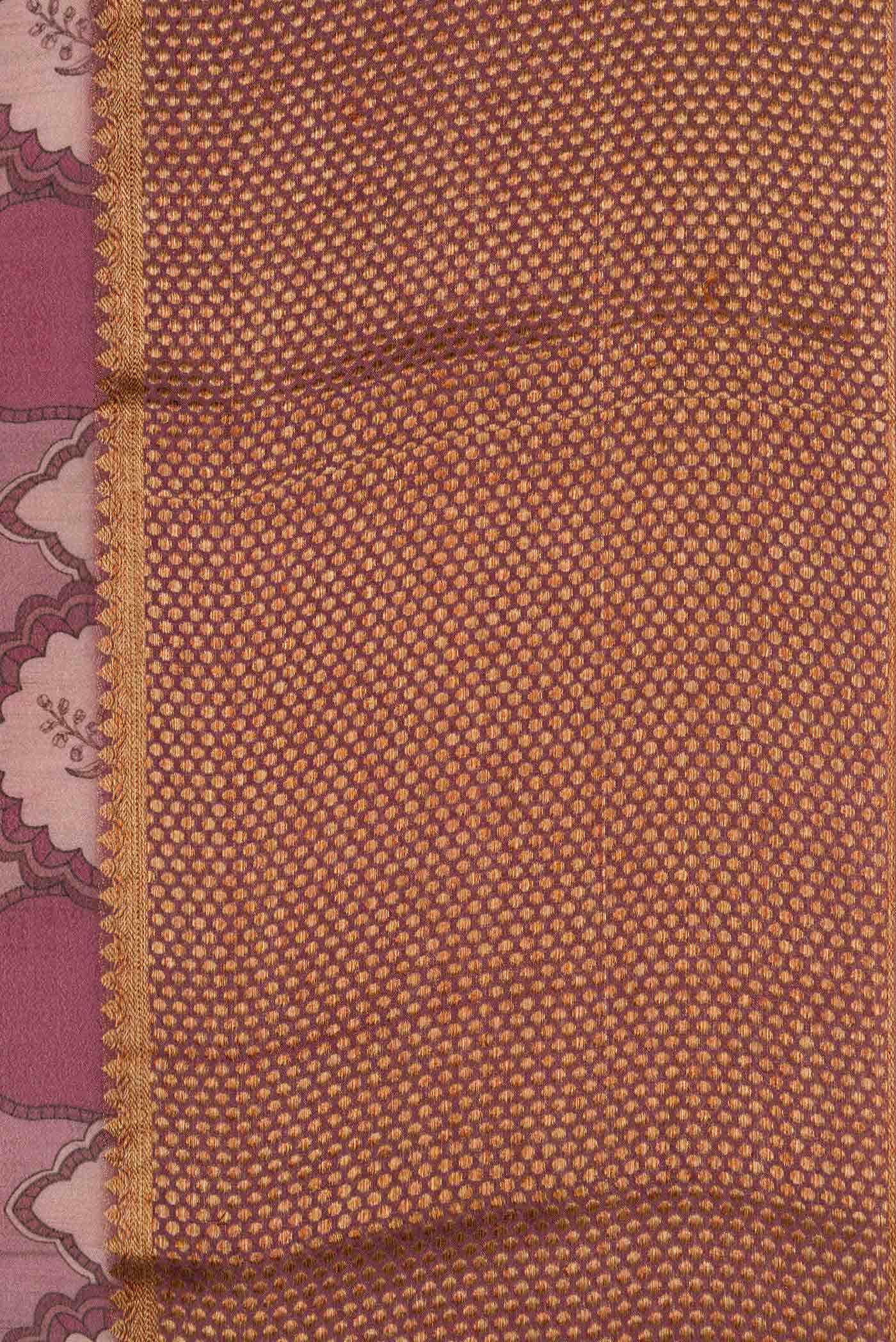 Dark Mauve Mysore Crepe Saree