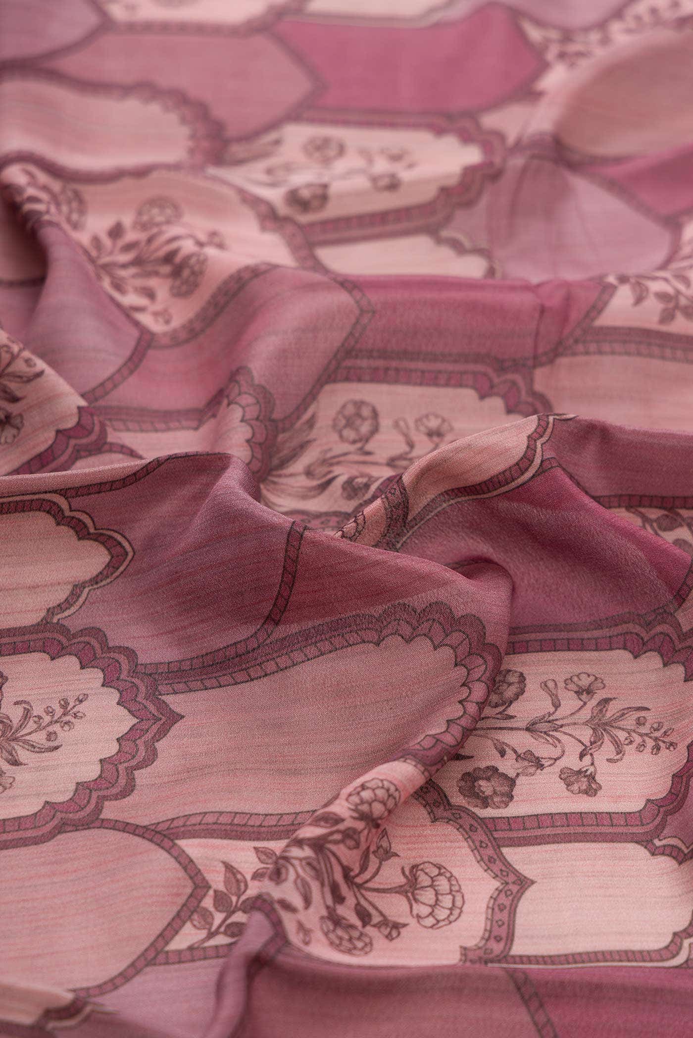 Dark Mauve Mysore Crepe Saree