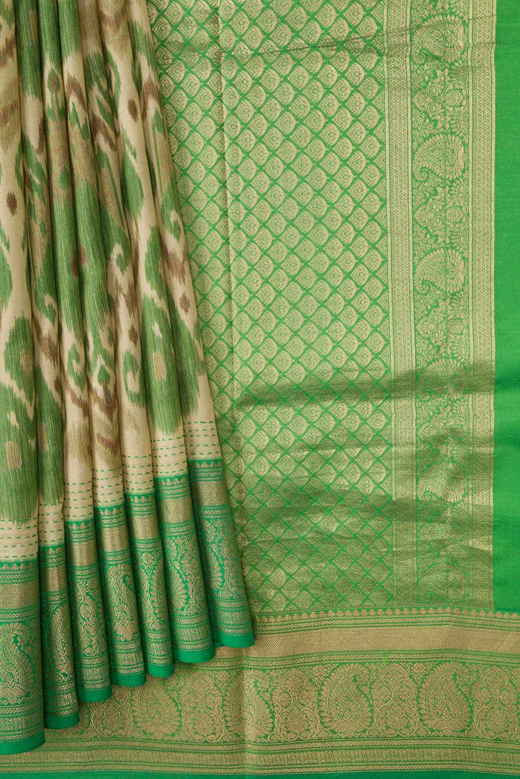 Beige Kanchipuram Silk Saree