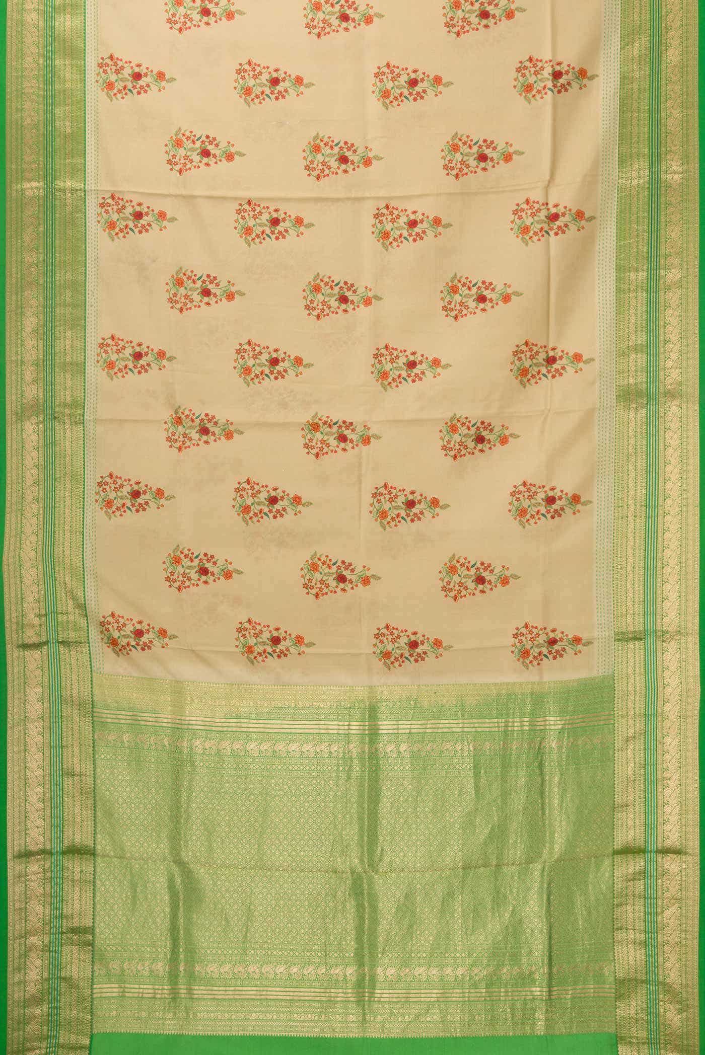 Beige Kanchipuram Silk Saree