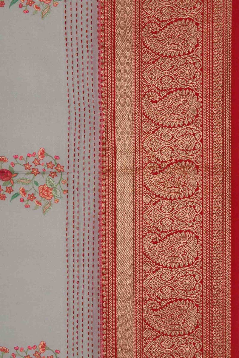 Grey Dual Tone Kanchipuram Silk Saree