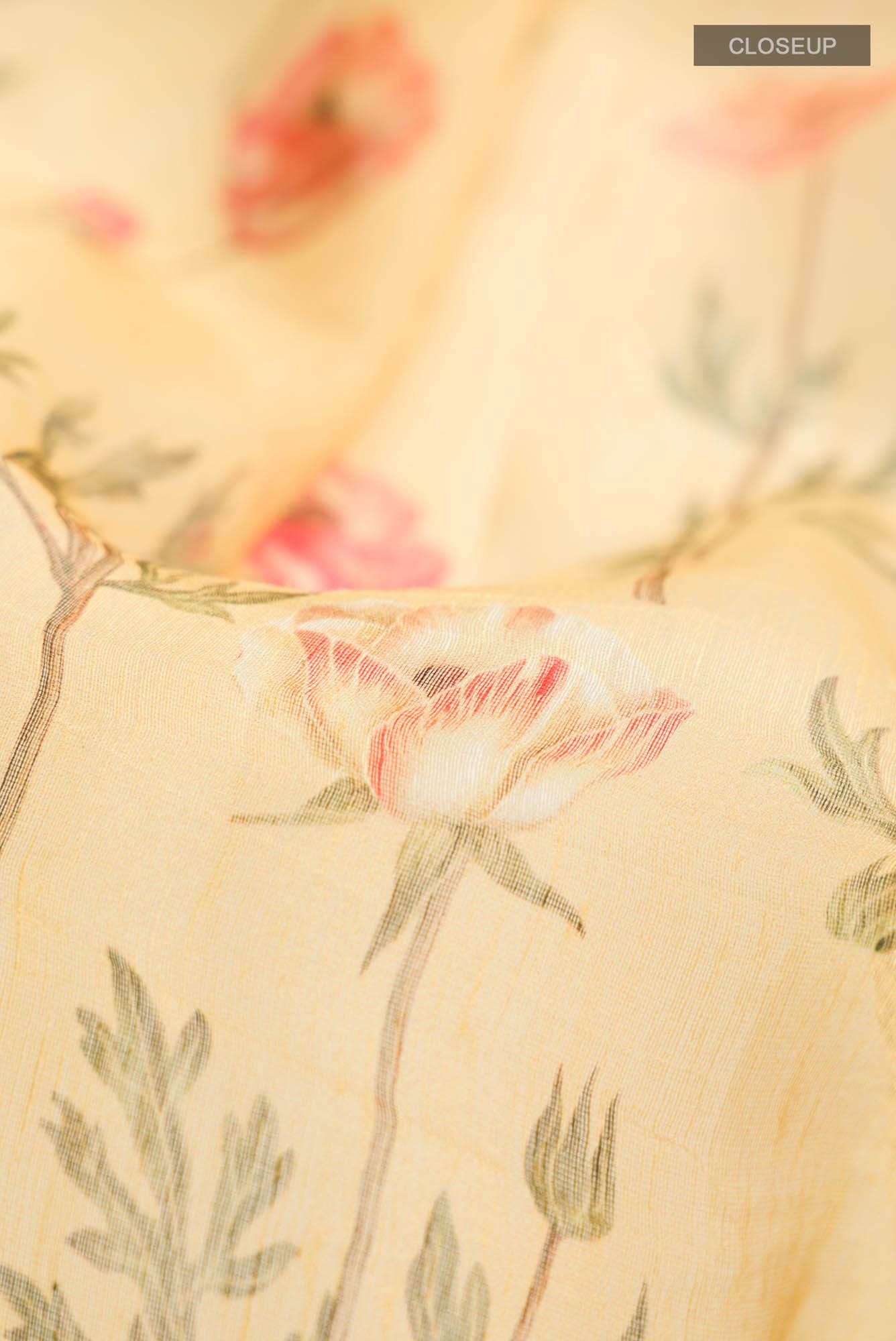 Yellow Linen Saree