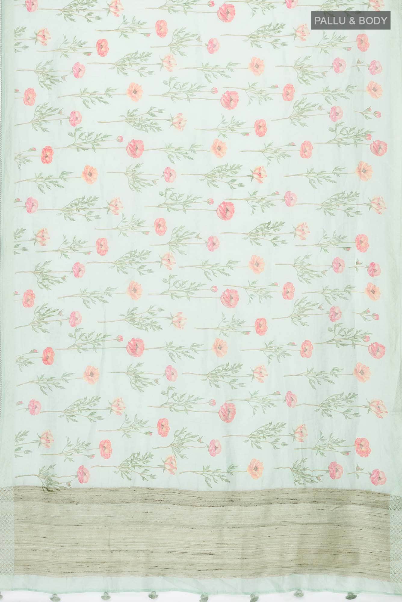Sea Green Linen Saree
