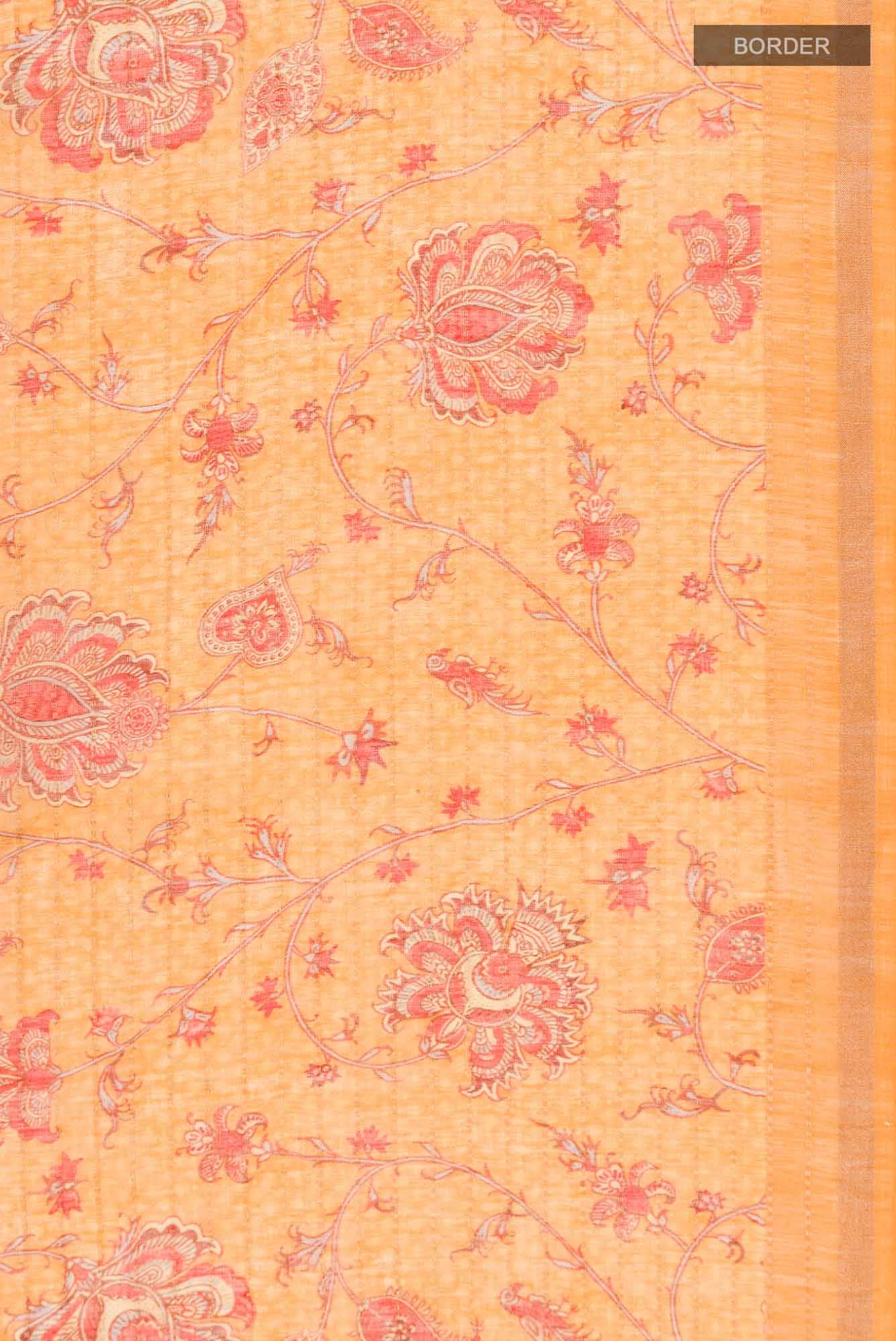 Yellow Linen Saree