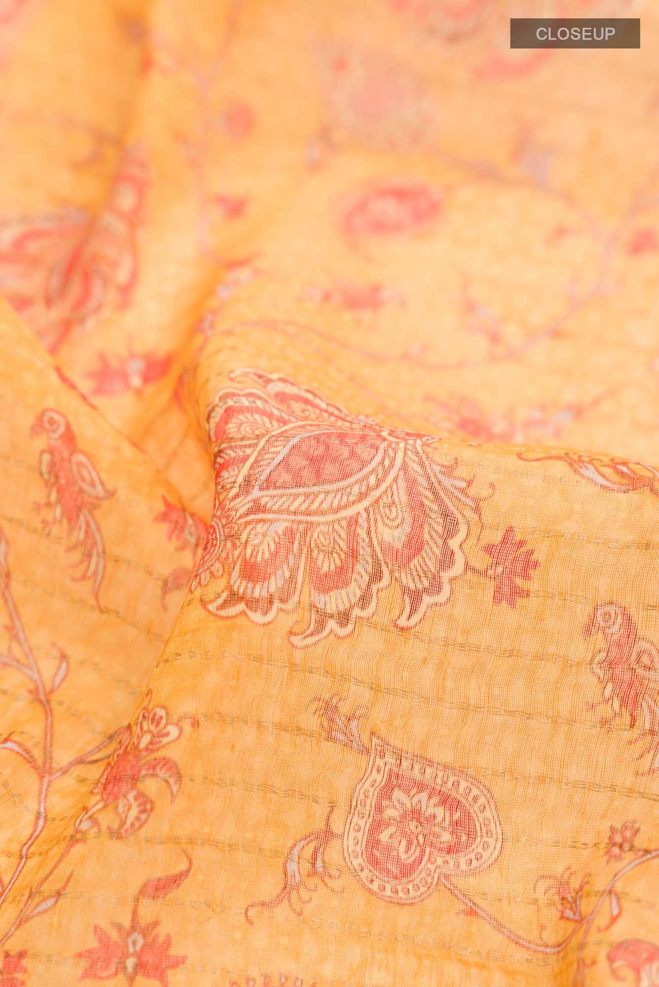Yellow Linen Saree