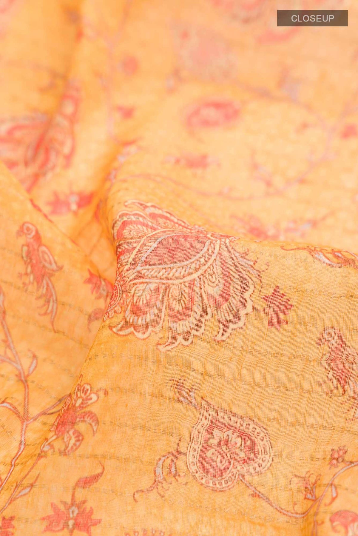Yellow Linen Saree
