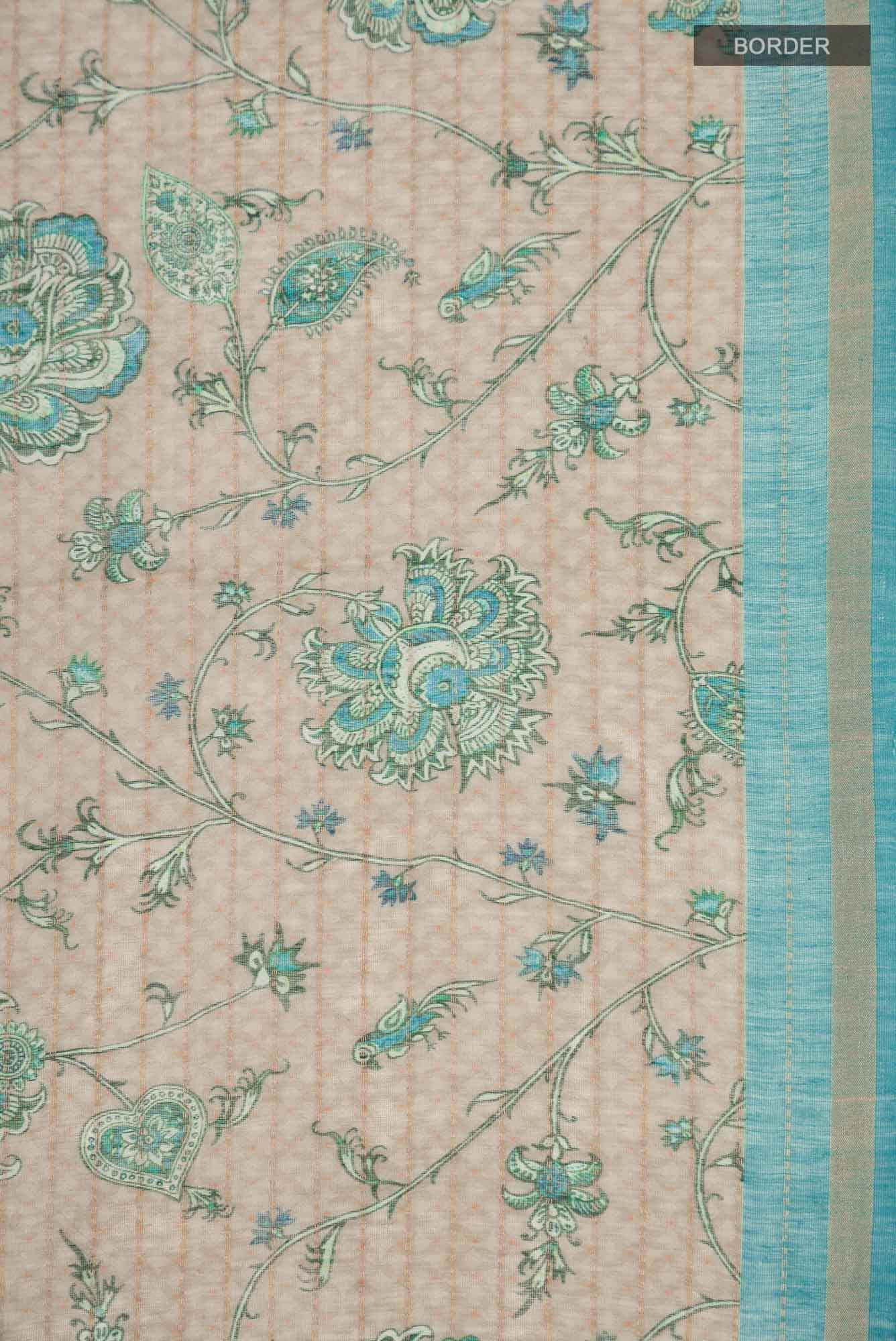Beige Linen Saree